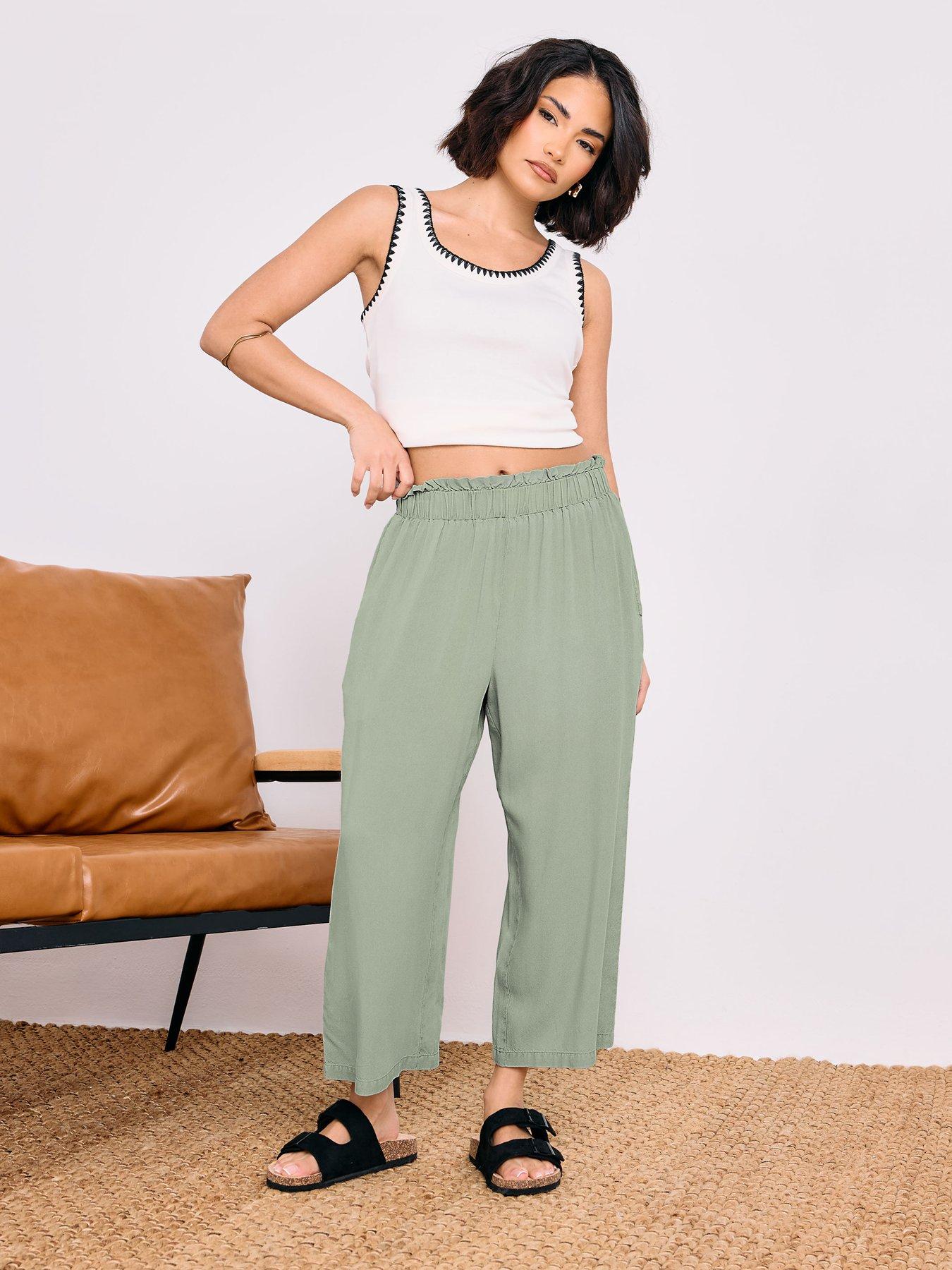 Image 4 of 4 of PixieGirl Petite Acid Wash Crop Trouser