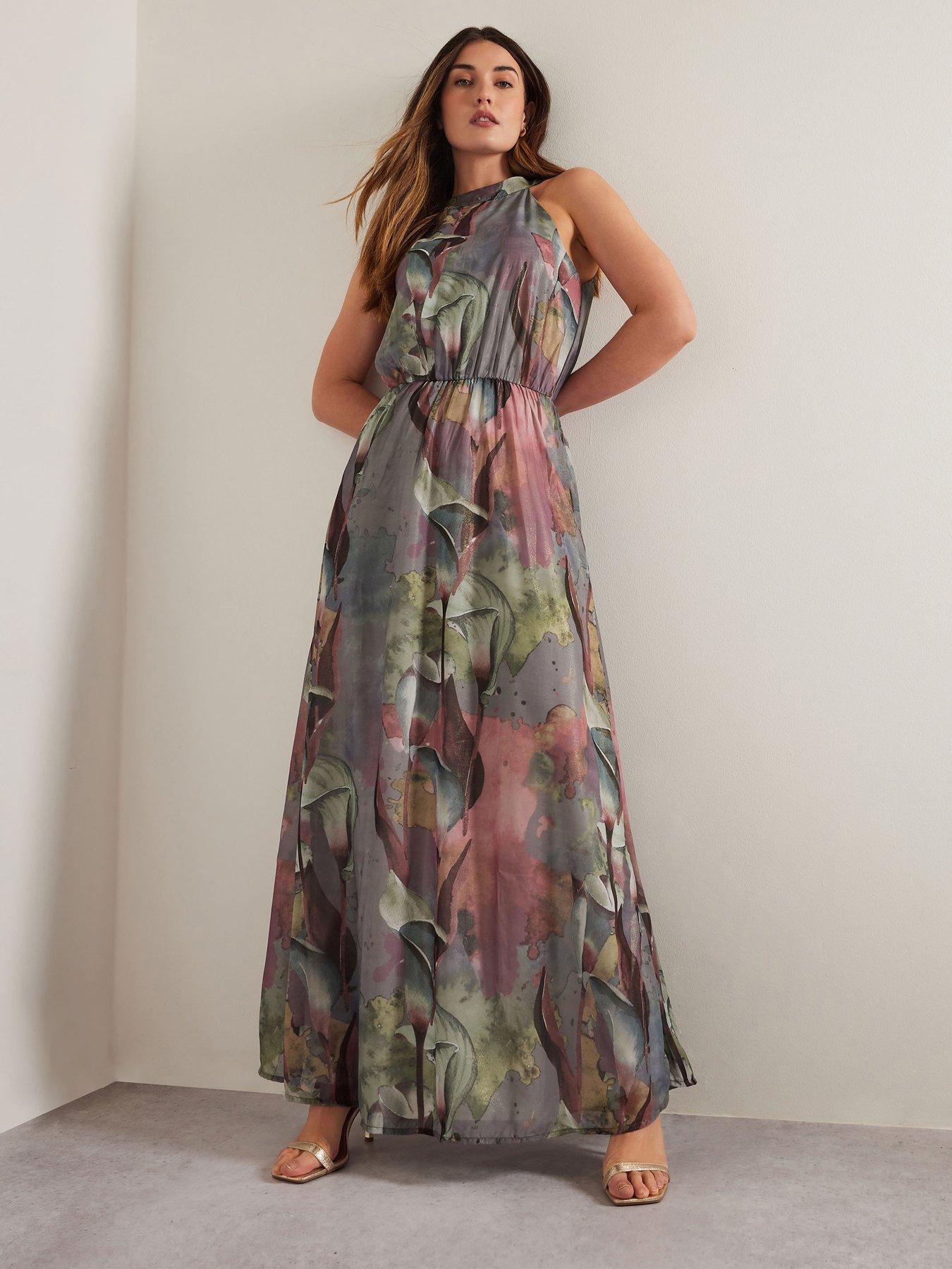 undefined Tall Floral Halterneck Maxi Dress
