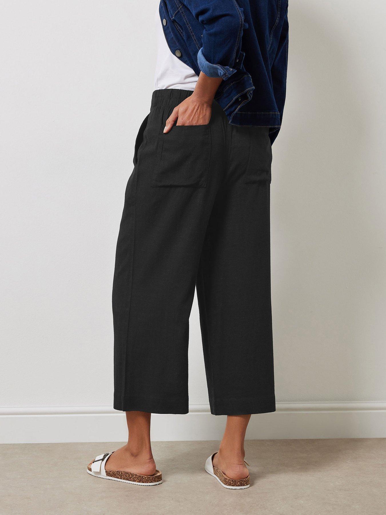 Image 2 of 4 of M&Co Wide Leg Crop Trouser - Black