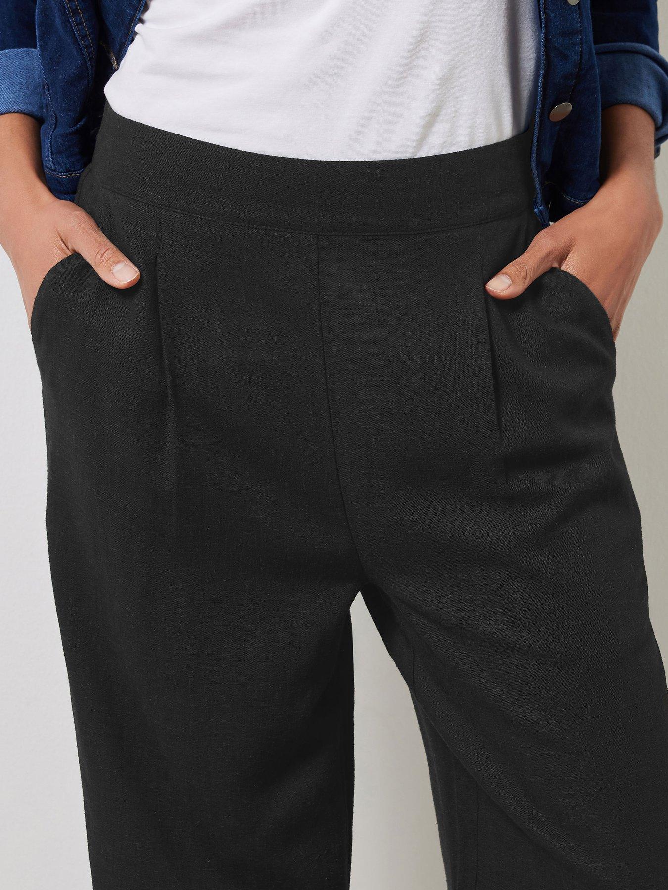 Image 4 of 4 of M&Co Wide Leg Crop Trouser - Black