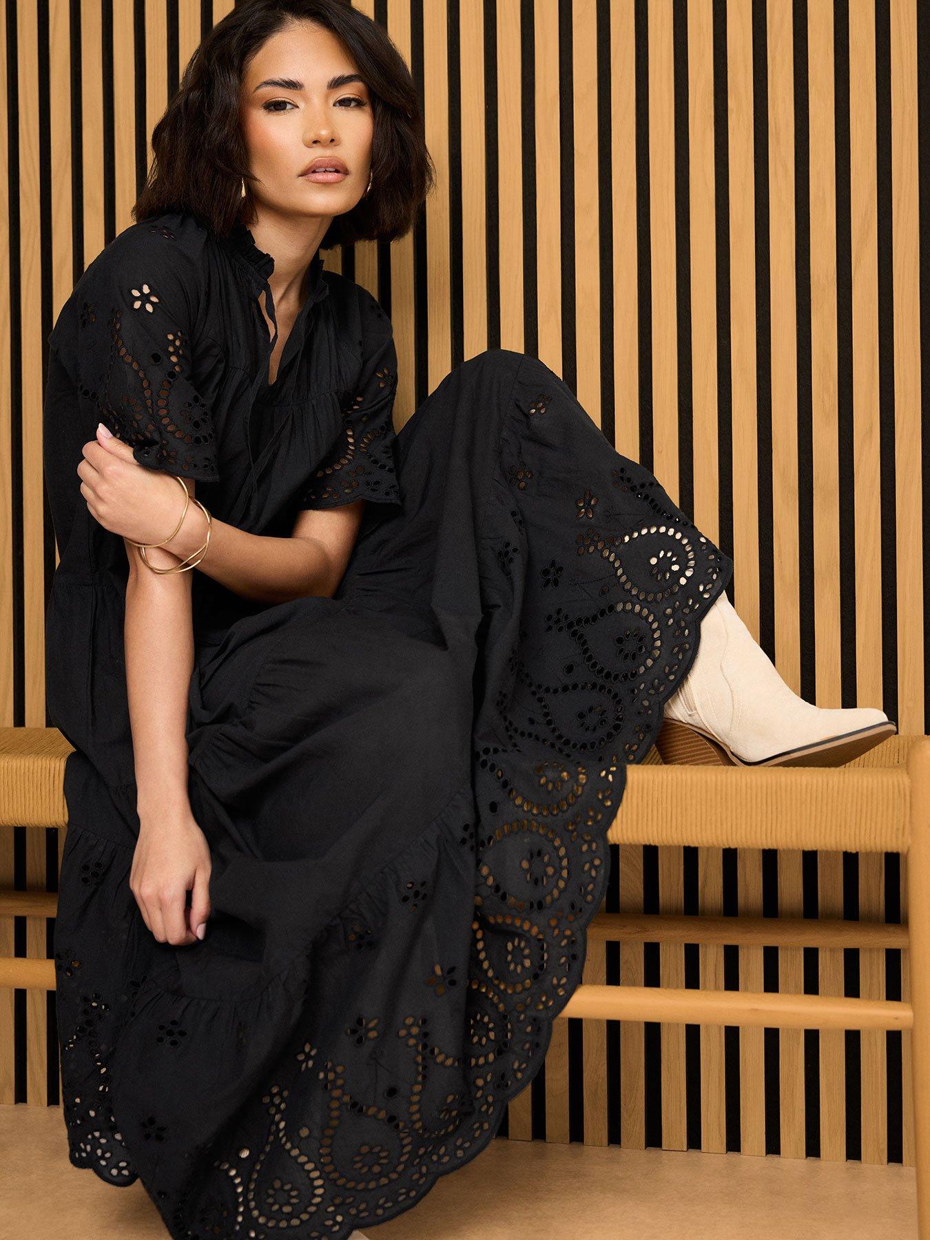 Image 1 of 4 of PixieGirl Petite Short Sleeve Broderie Dress