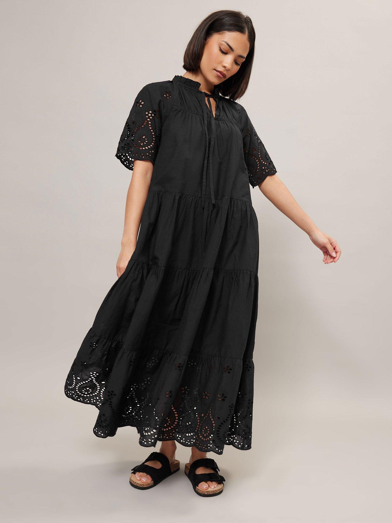 Image 3 of 4 of PixieGirl Petite Short Sleeve Broderie Dress