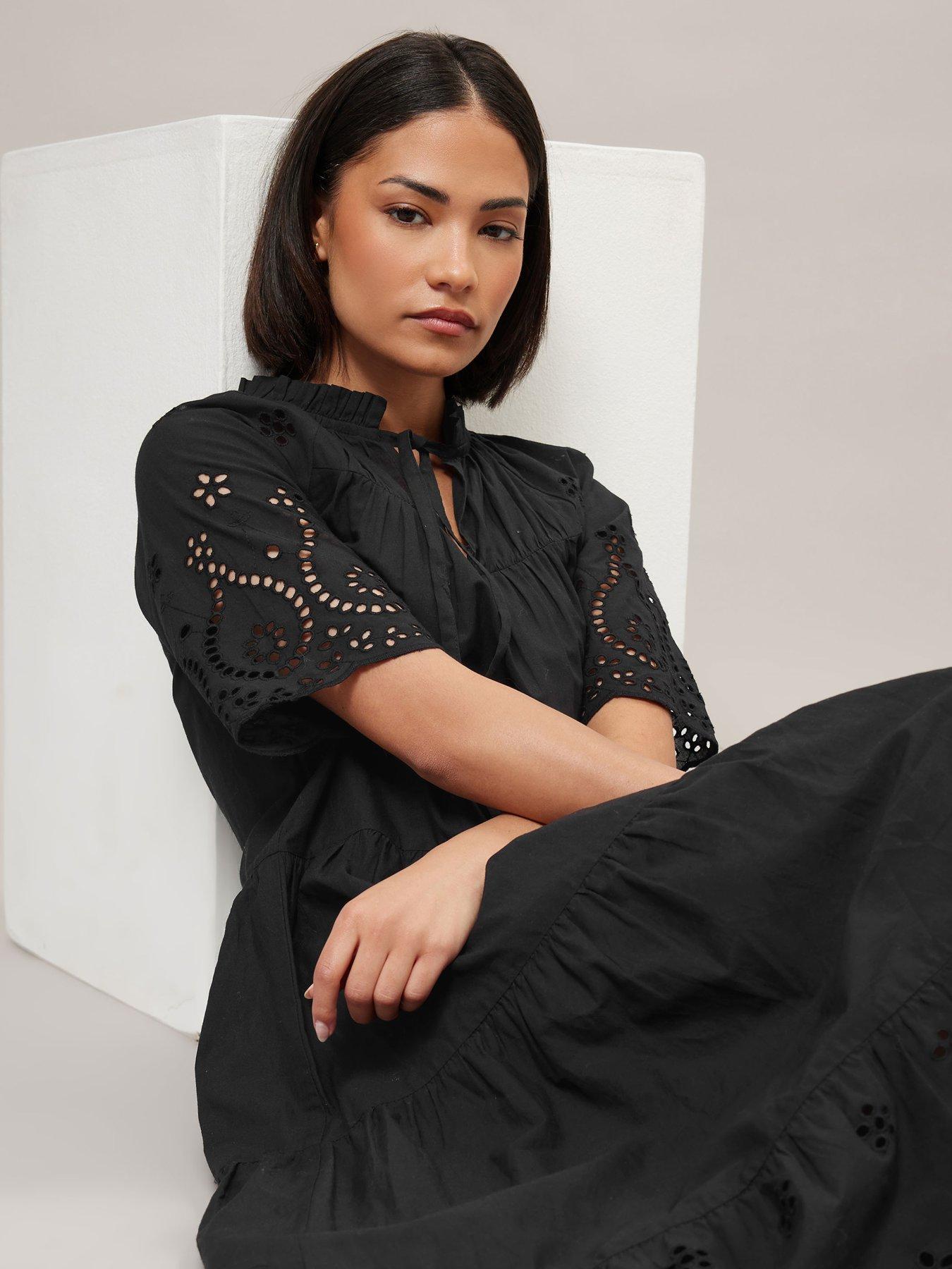Image 4 of 4 of PixieGirl Petite Short Sleeve Broderie Dress