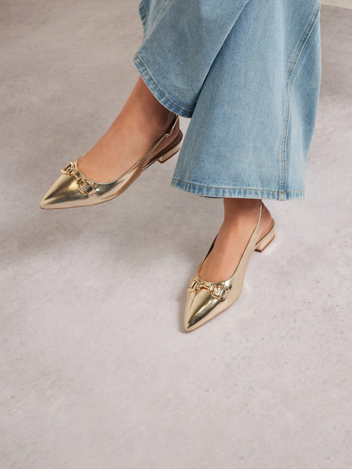 Image 4 of 4 of Long Tall Sally Metal Trim Slingbacks - Gold