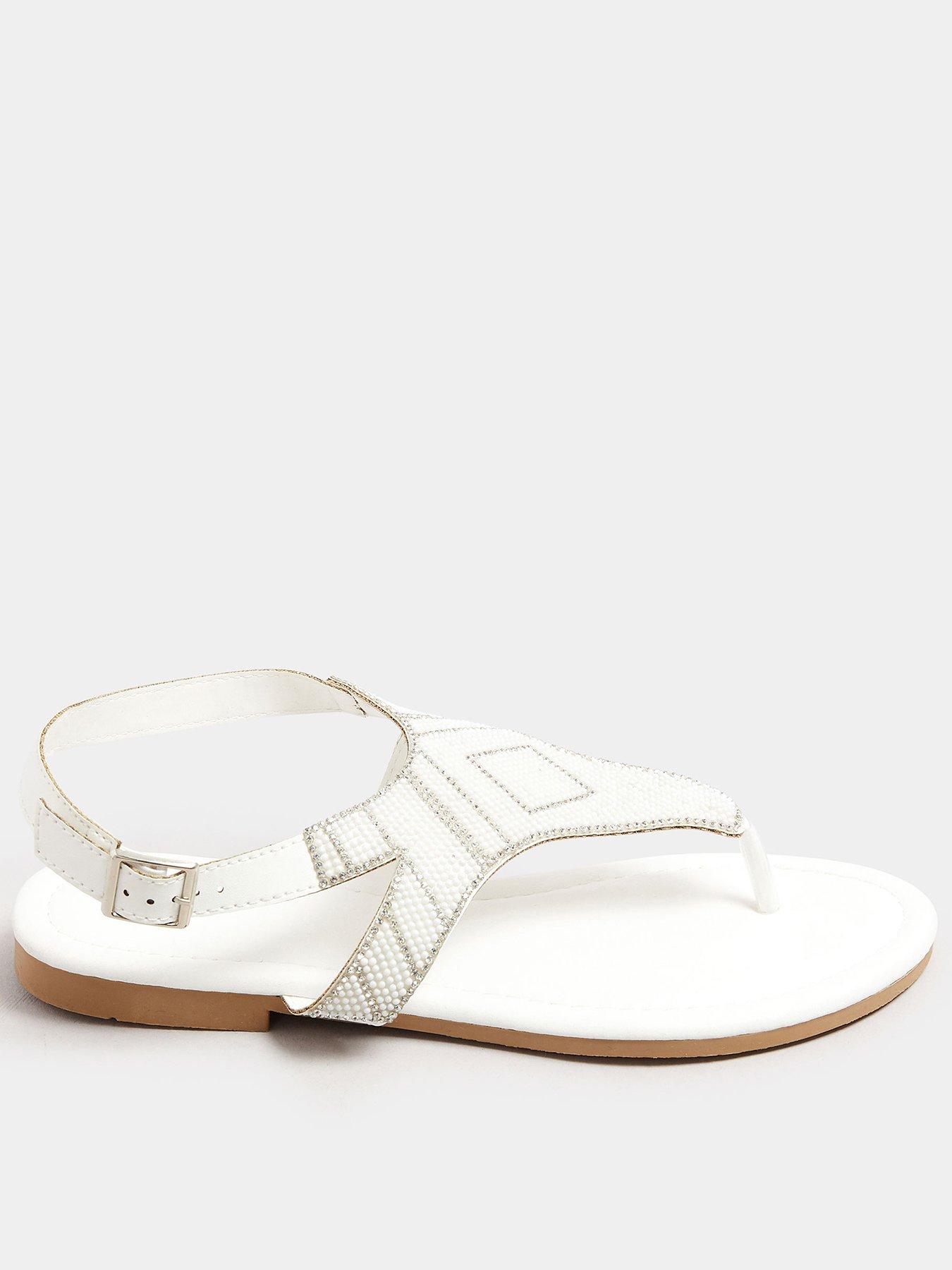 undefined Extra Wide Fit Beaded T-bar Sandal