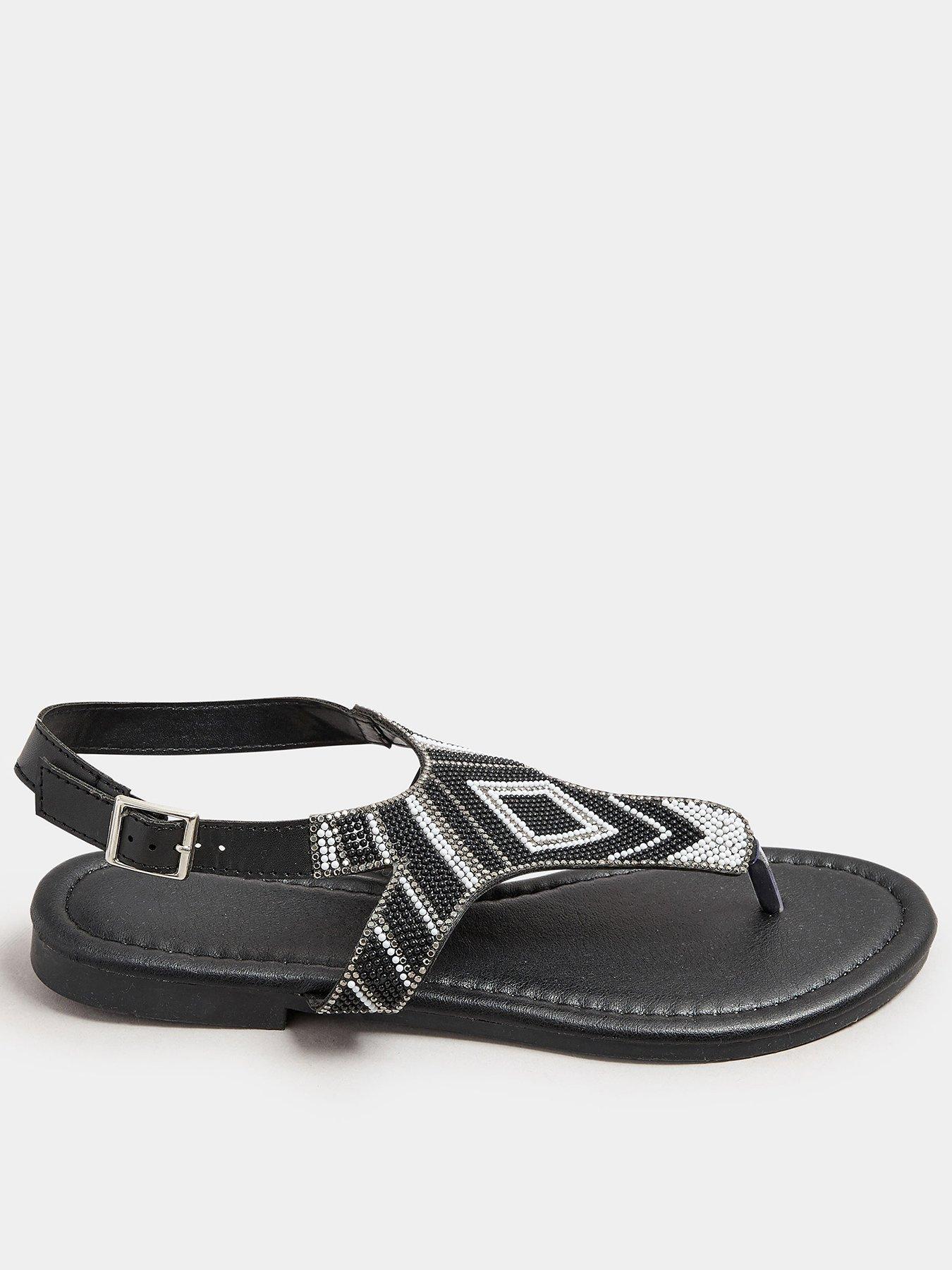 undefined Extra Wide Fit Beaded T-bar Sandal