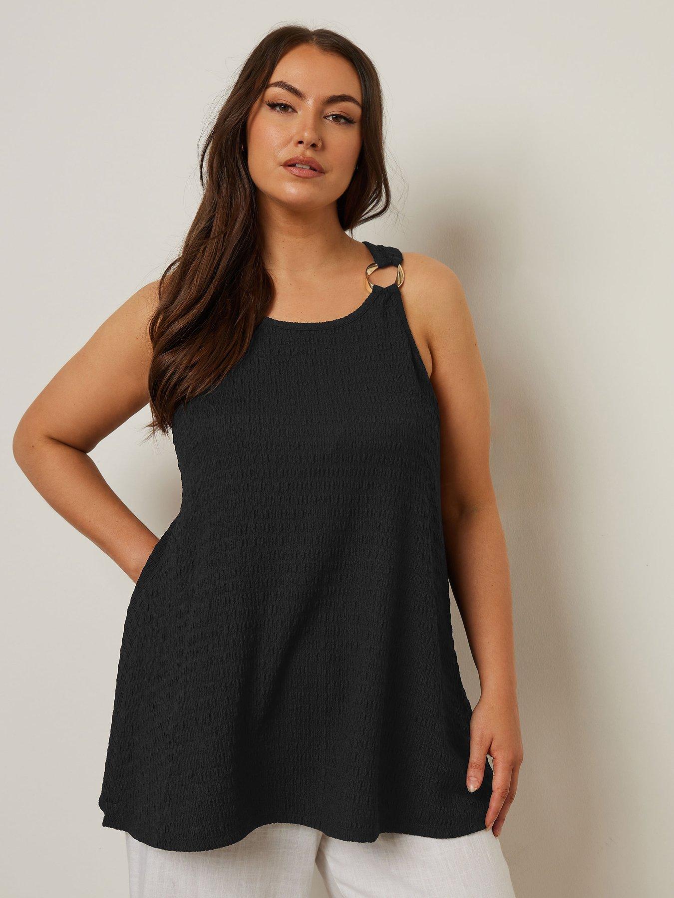 undefined Curve Ring Detail Racer Top