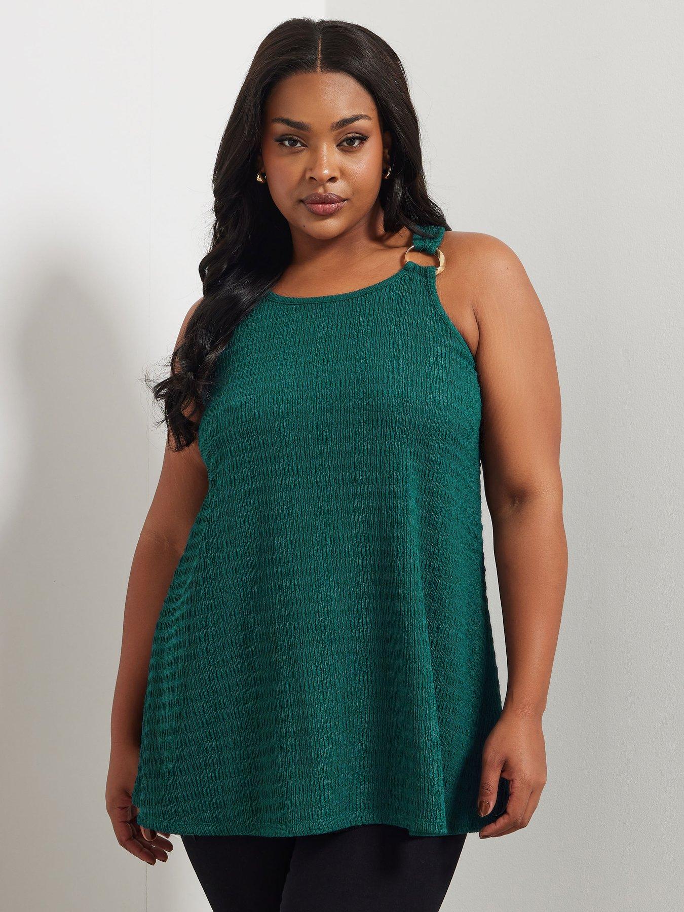 undefined Curve Ring Detail Racer Top
