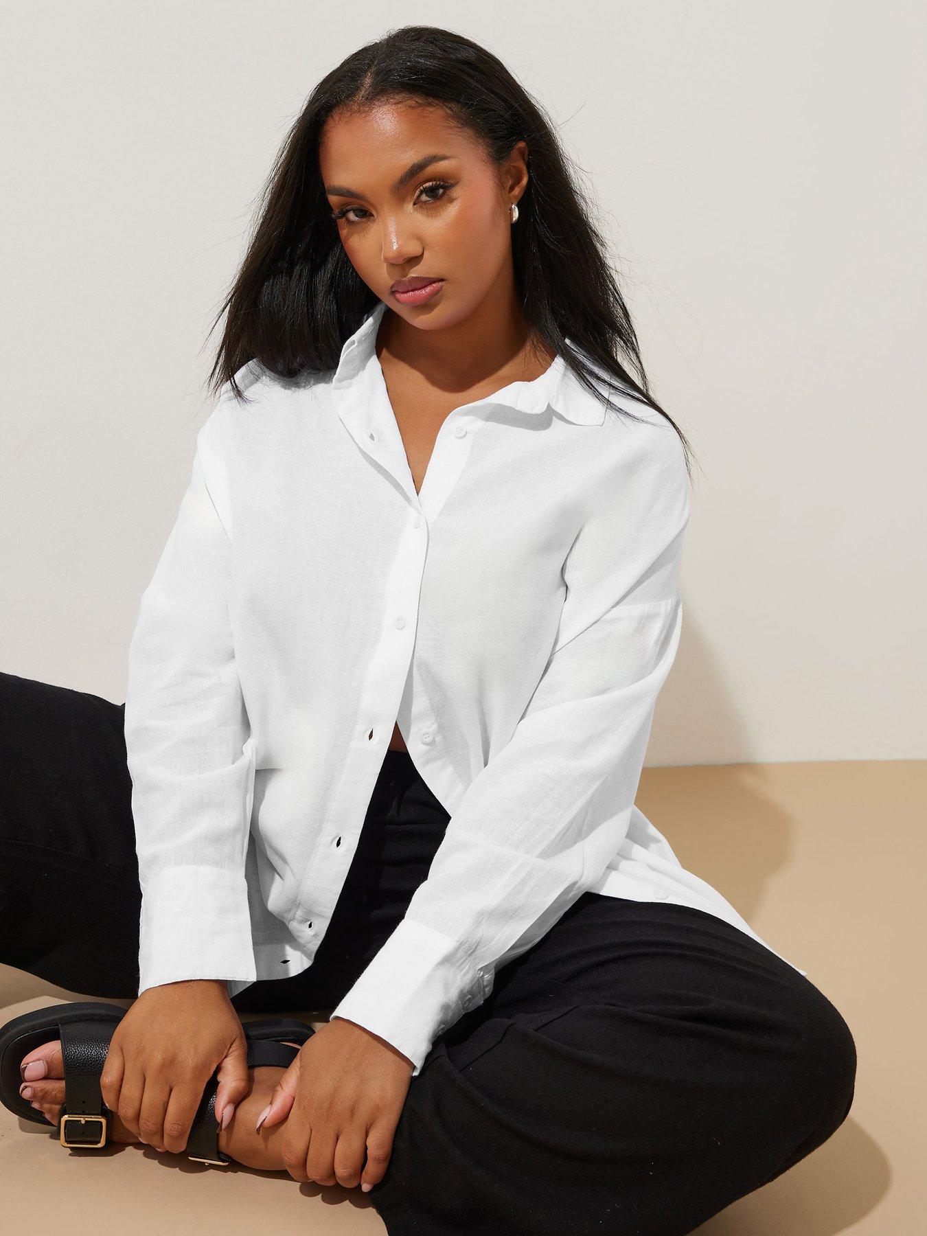 undefined Curve Long Sleeve Linen Shirt