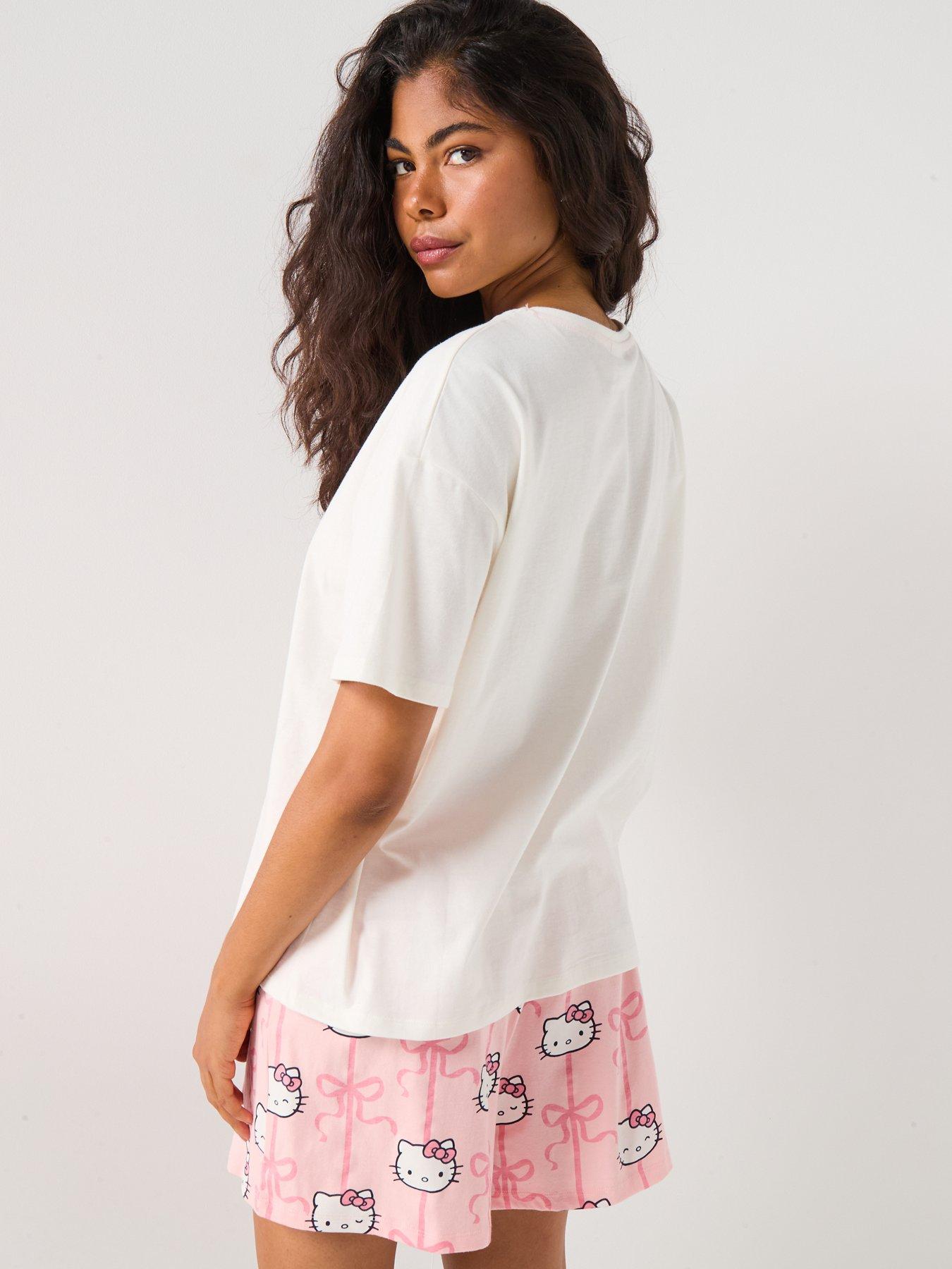 The Very Collection Hello Kitty Mini Me Shorts PJ Set - White | Very
