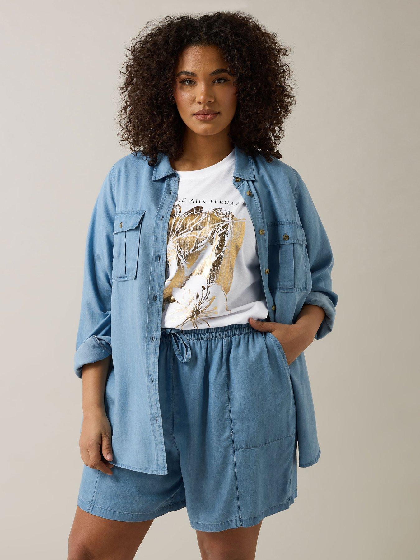 undefined Tie Waist Short - Blue