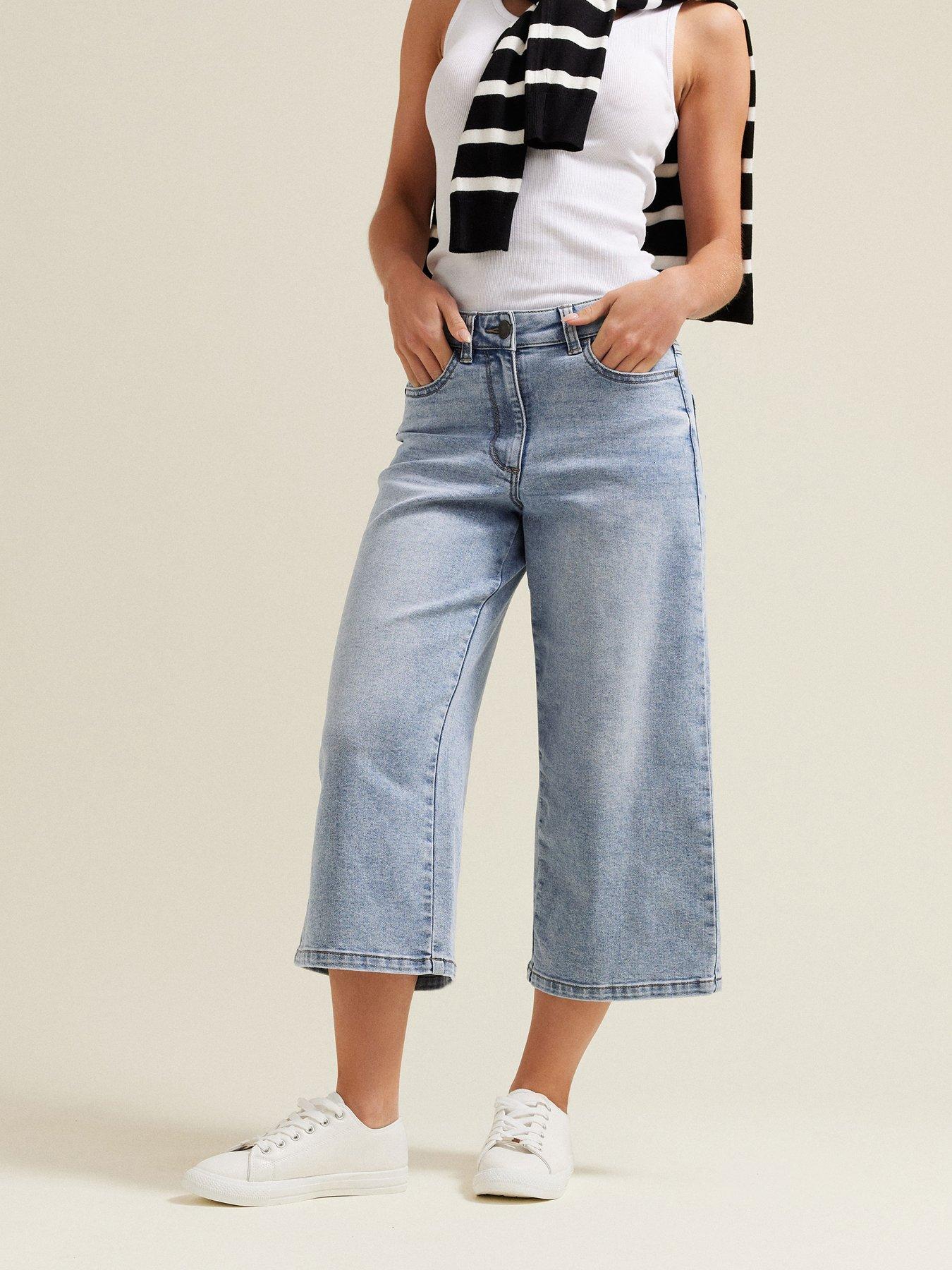 undefined Petite Wide Leg Crop Trouser