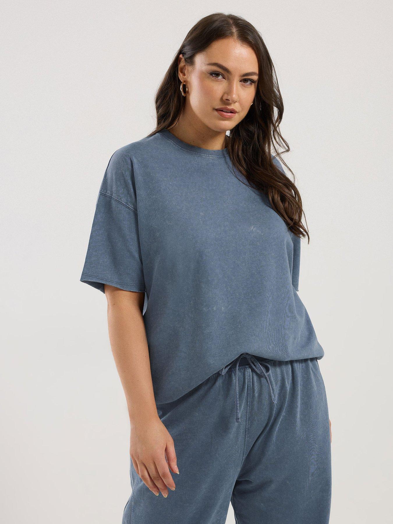 undefined Curve Acid Wash Sweat T-shirt
