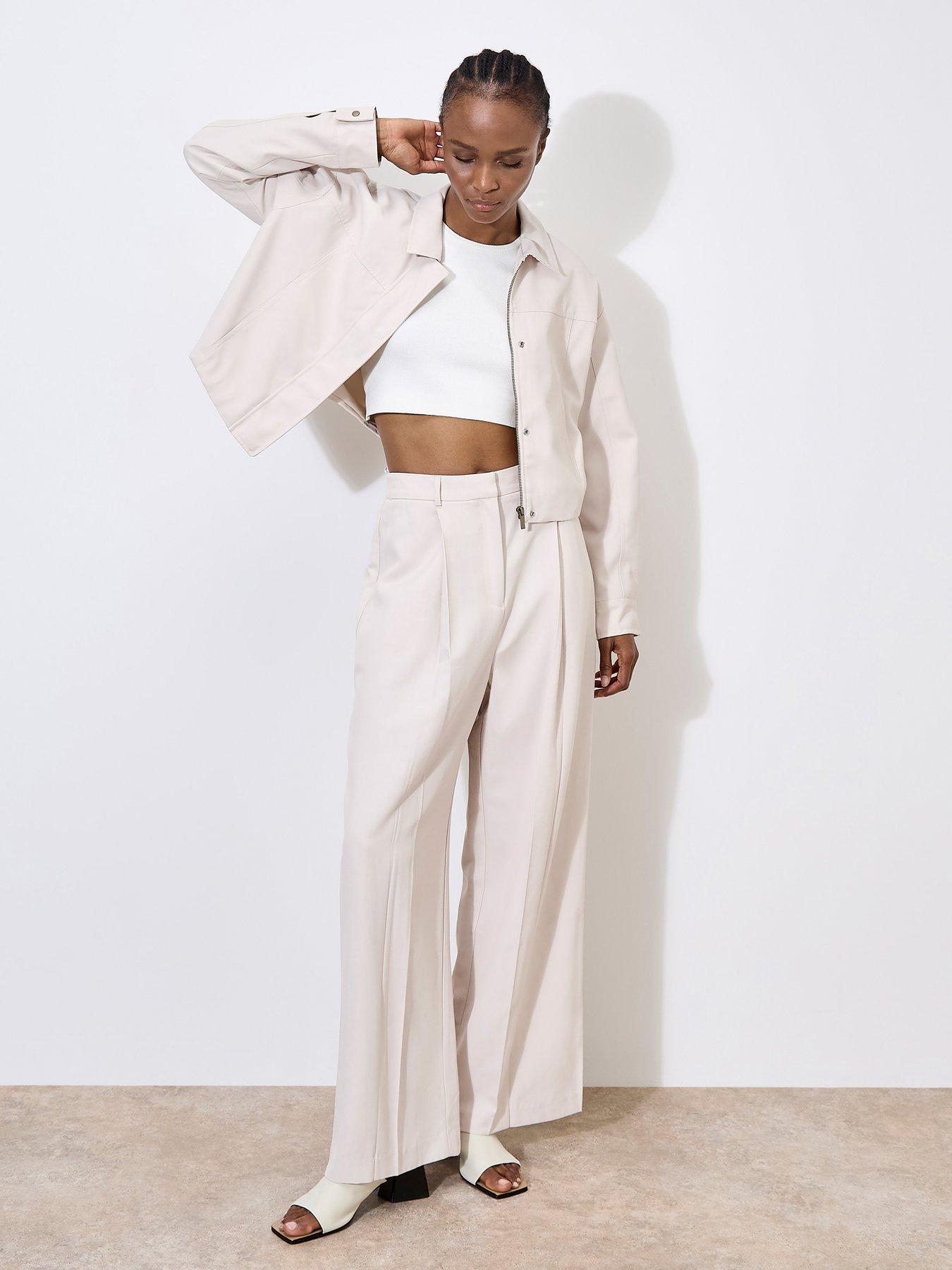 Image 3 of 4 of Apricot Soft Tailored Cropped Jacket - Stone