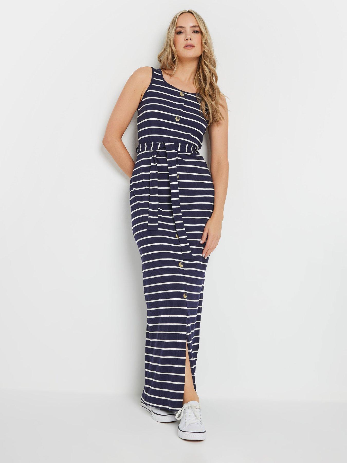 undefined Tall Stripe Button Maxi Dress