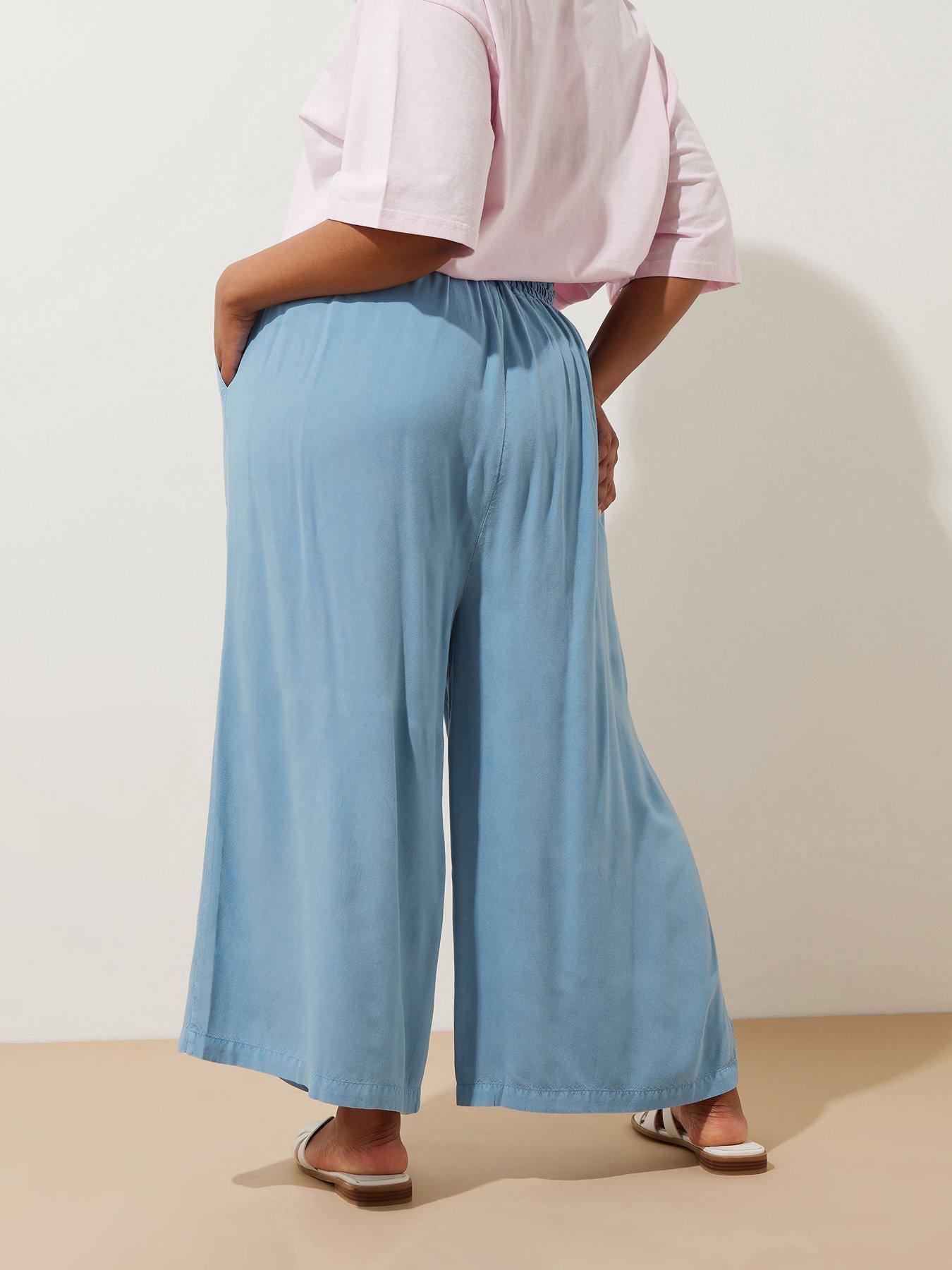 Image 2 of 4 of Yours Curve Chambray Pull On Culotte