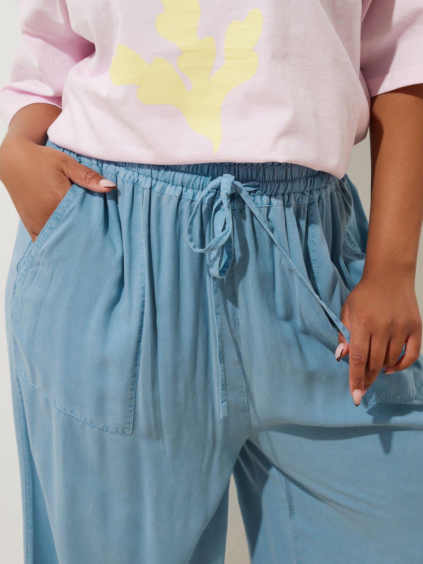 Image 4 of 4 of Yours Curve Chambray Pull On Culotte
