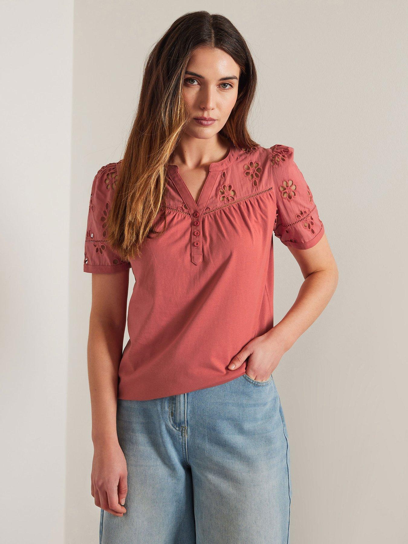 undefined Tall Broidery Yoke T-Shirt