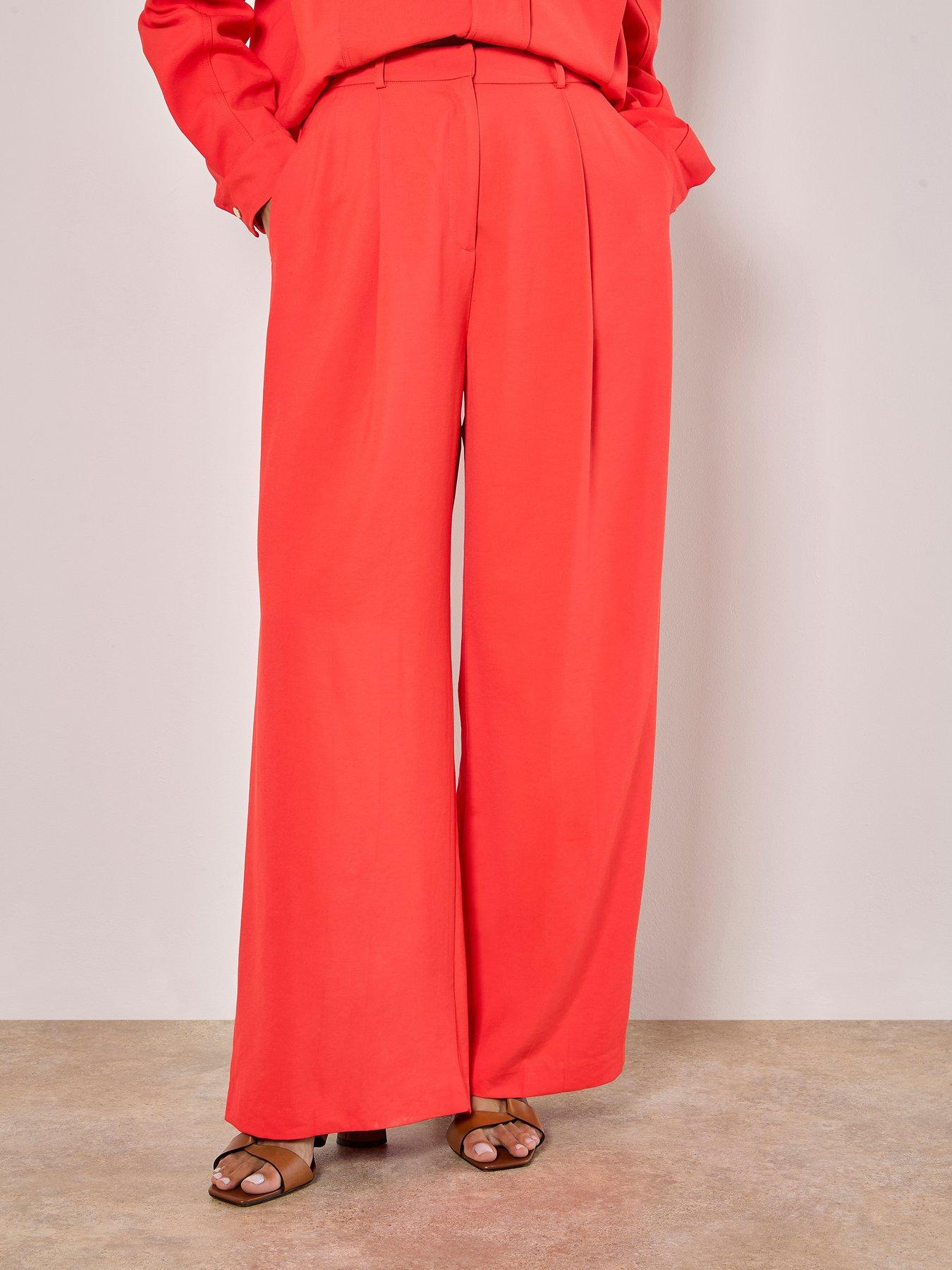 undefined Tailored Pleat Detail Trousers - Red