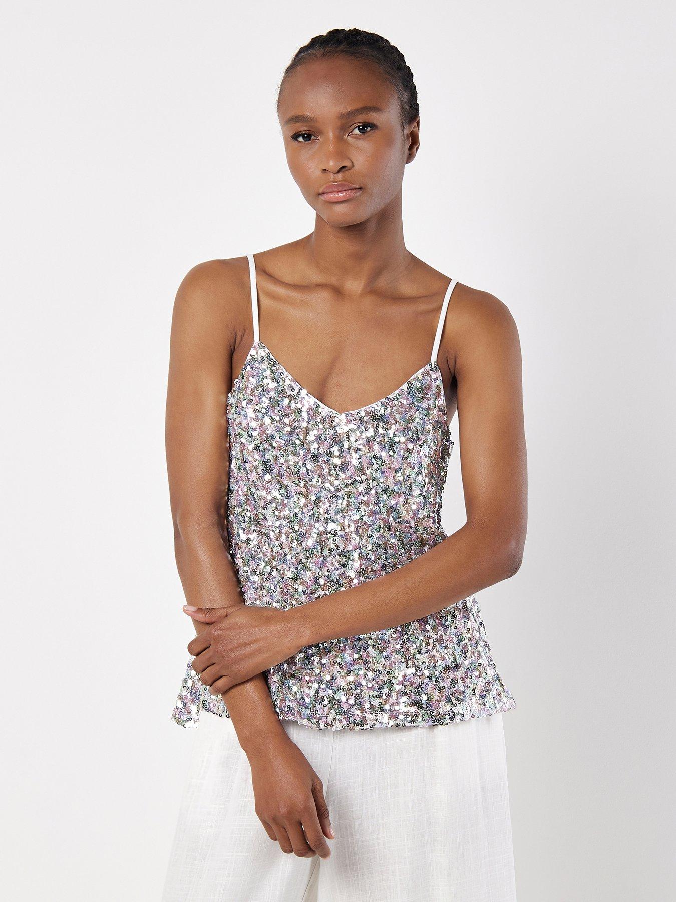 undefined Multicolour Sequin Cami Top - Mint