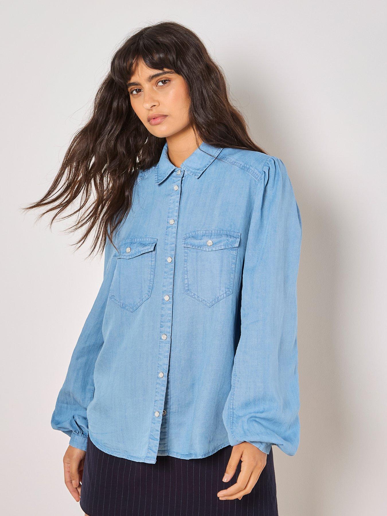 undefined Denim Western Shirt - Blue
