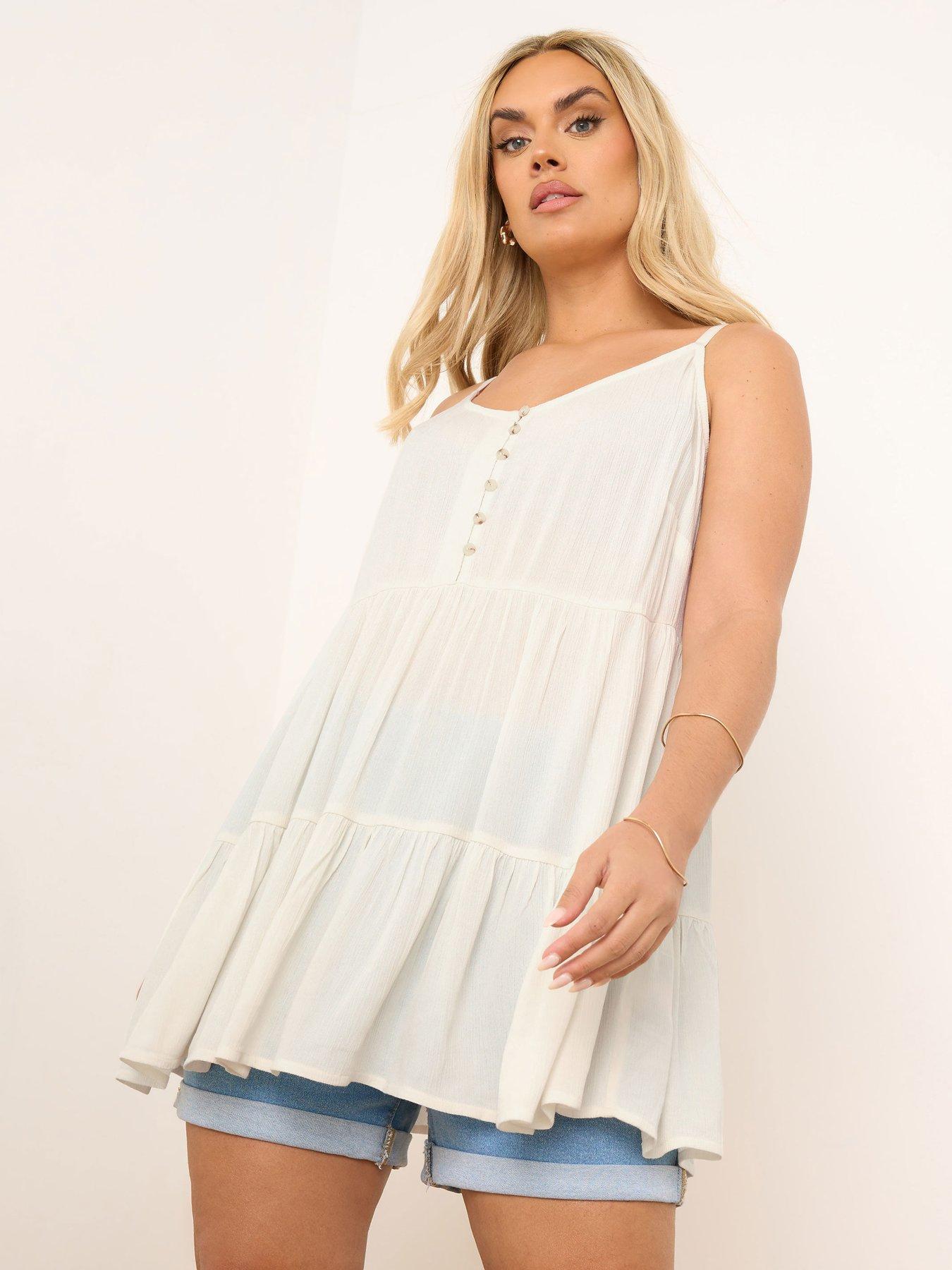 Image 1 of 4 of Yours Curve Tiered Crinkle Cami