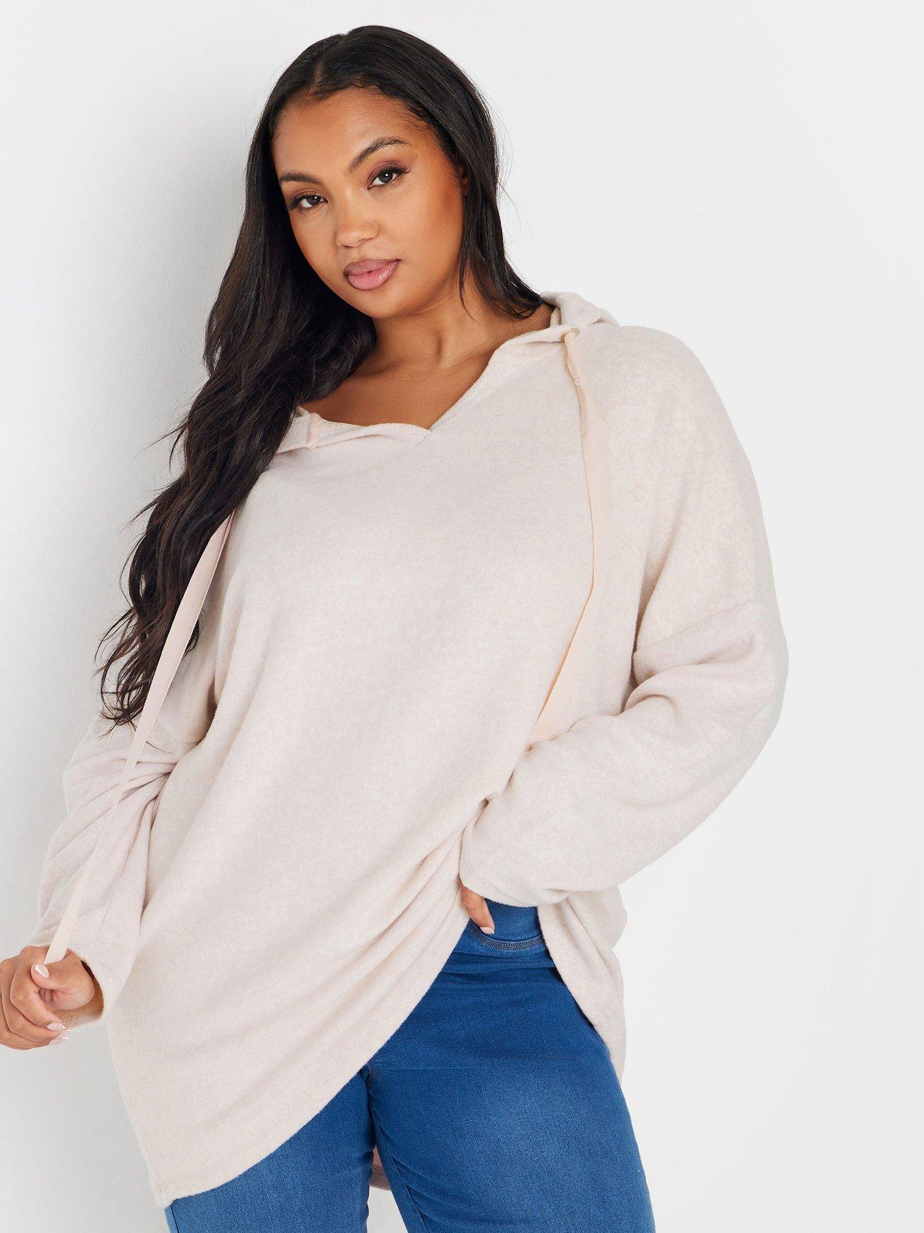 Image 1 of 5 of Yours Curve Soft Touch Hoodie - Pink