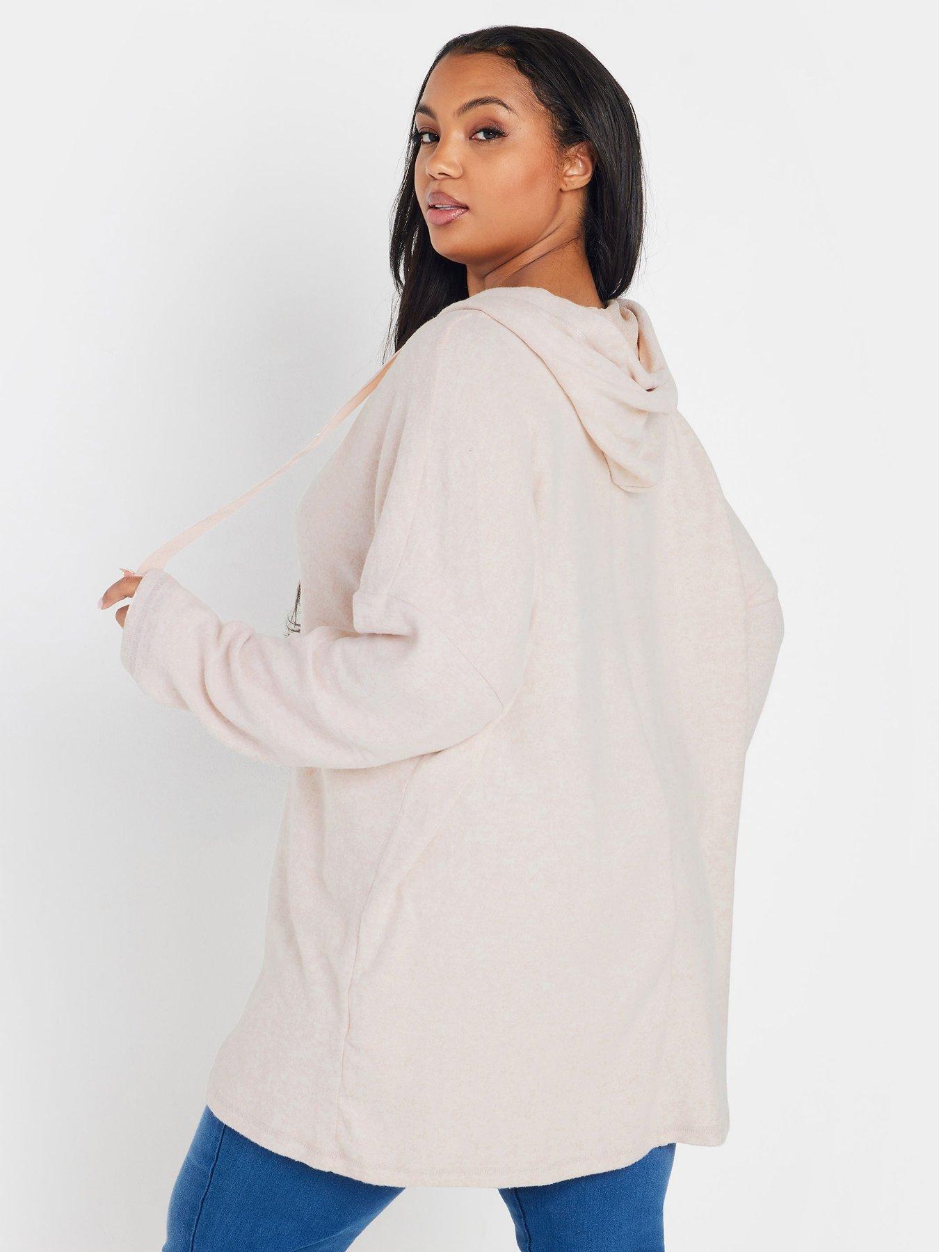 Image 2 of 5 of Yours Curve Soft Touch Hoodie - Pink