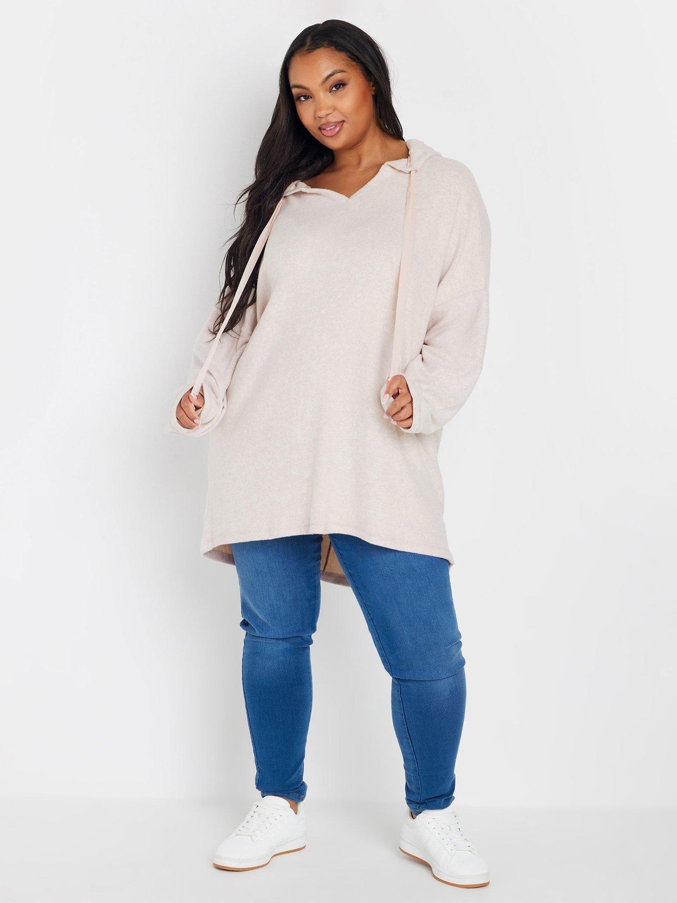 Image 3 of 5 of Yours Curve Soft Touch Hoodie - Pink