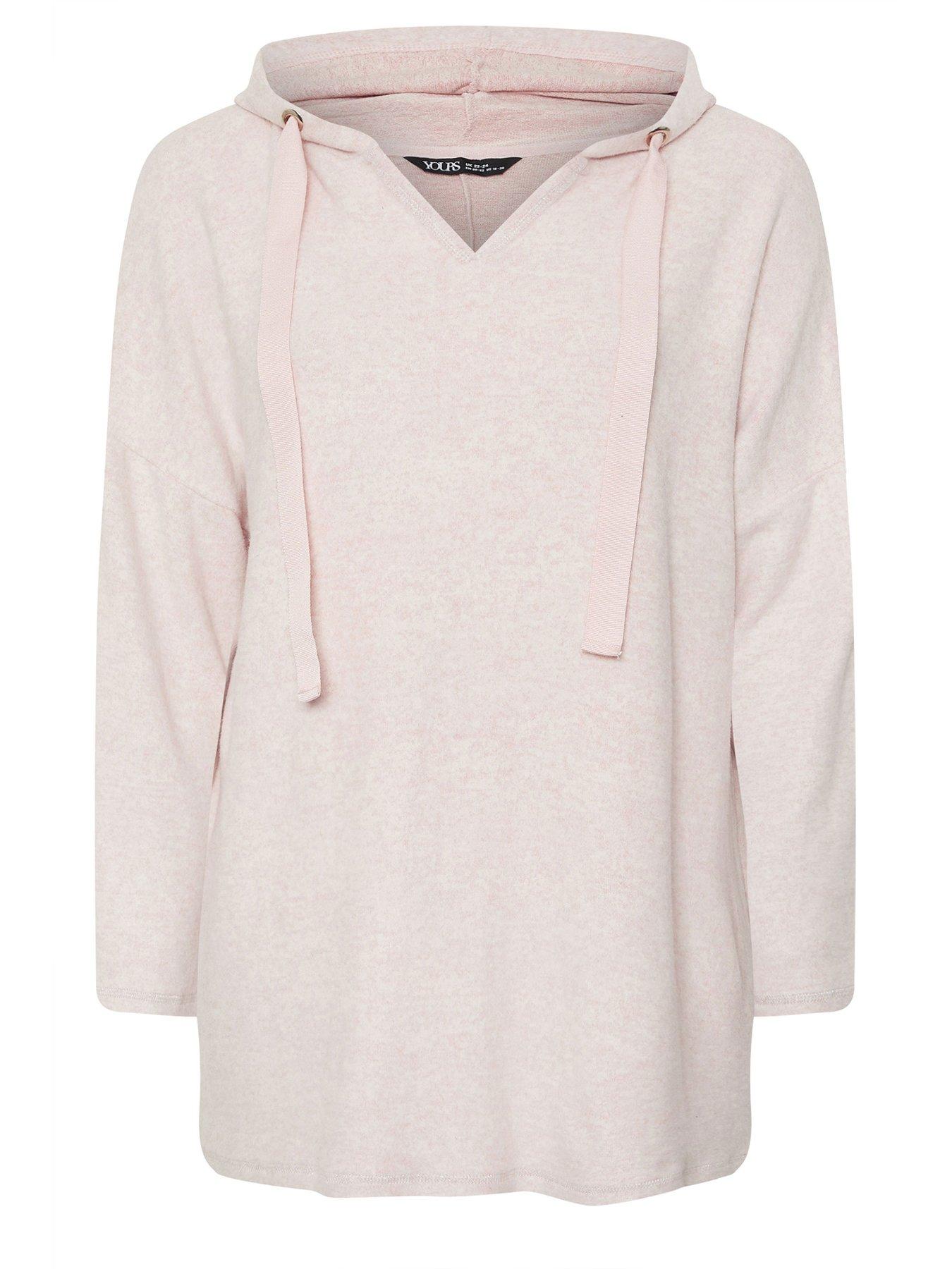 Image 5 of 5 of Yours Curve Soft Touch Hoodie - Pink