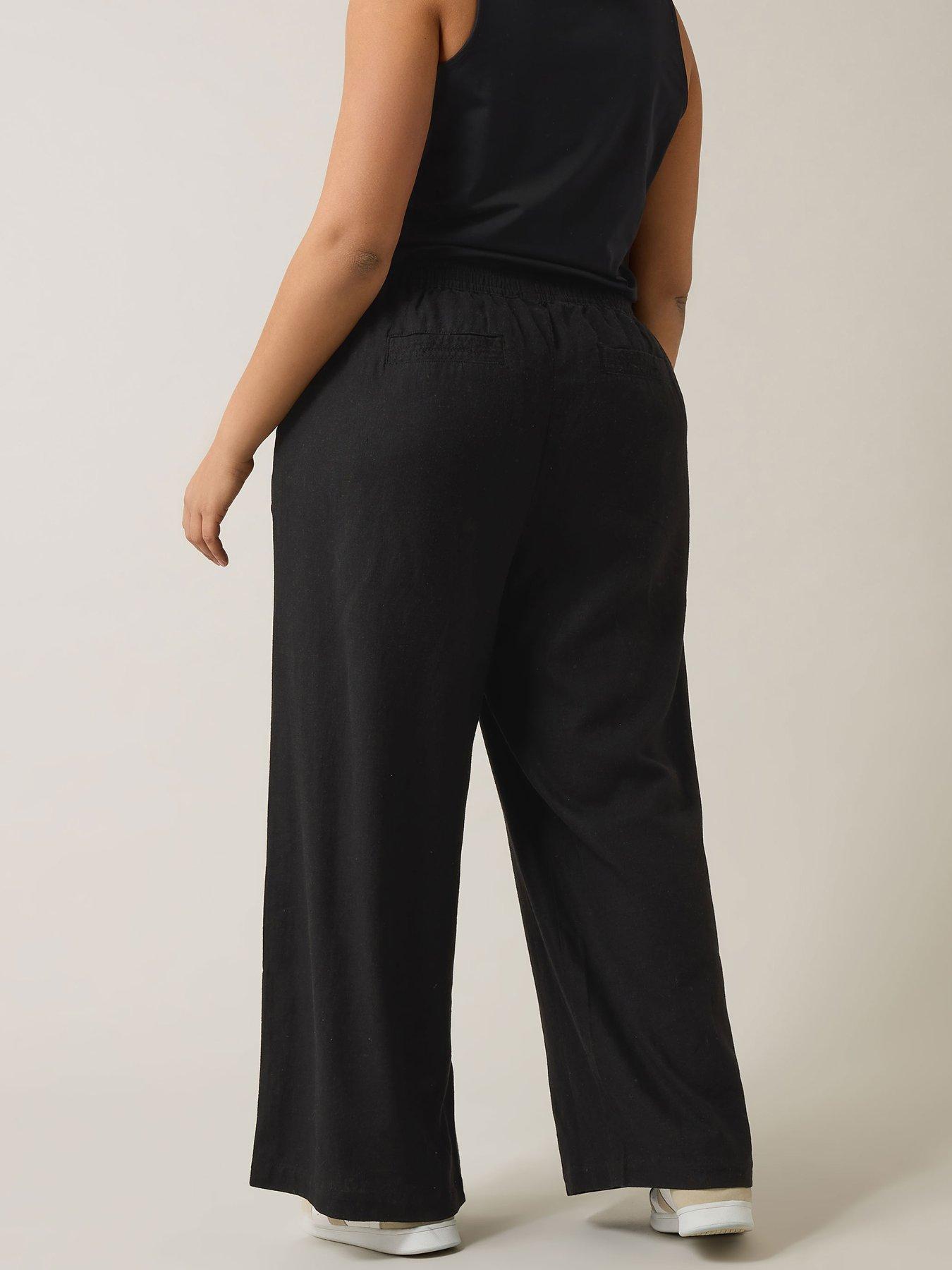 Image 2 of 3 of Evans Wide Leg Linen Trouser
