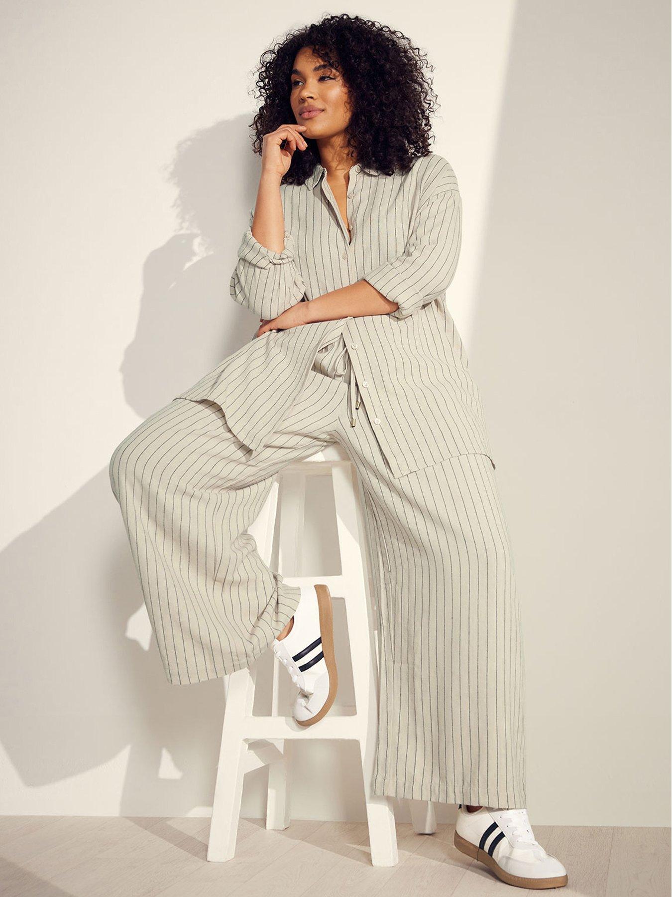 undefined Wide Leg Linen Trouser