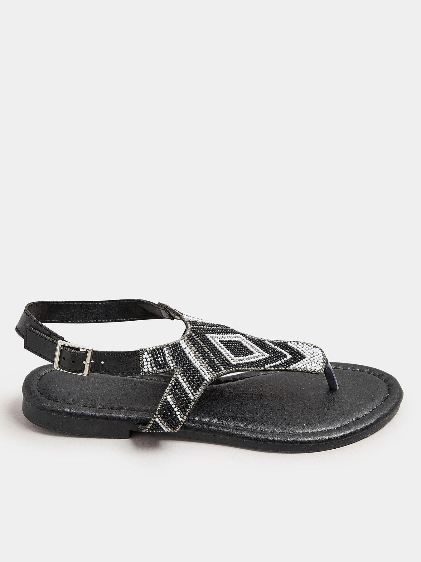 undefined Wide Fit Beaded T-bar Sandal
