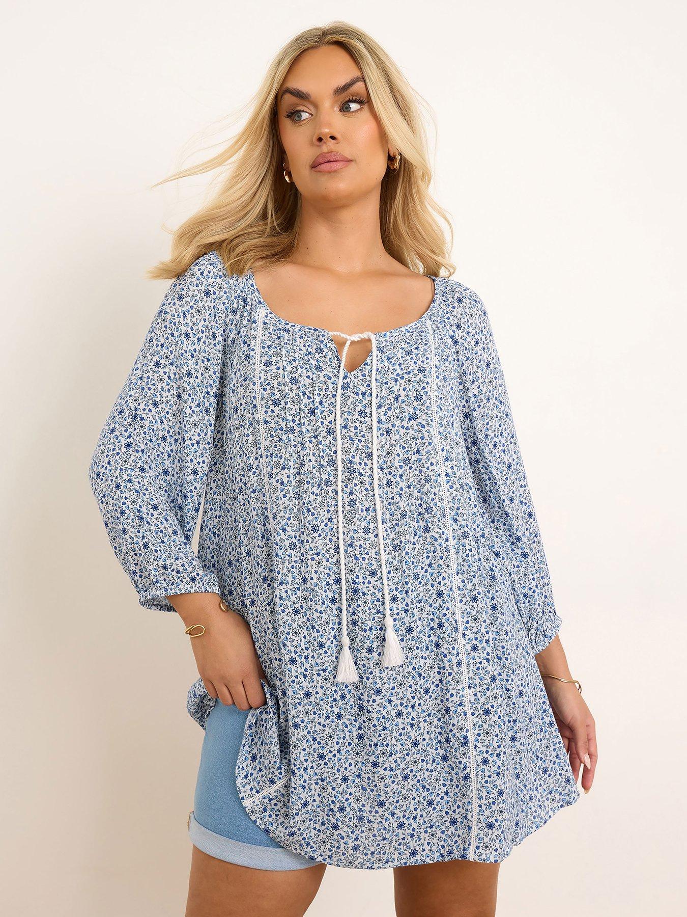 undefined Curve Gypsy Long Sleeve Ditsy Top