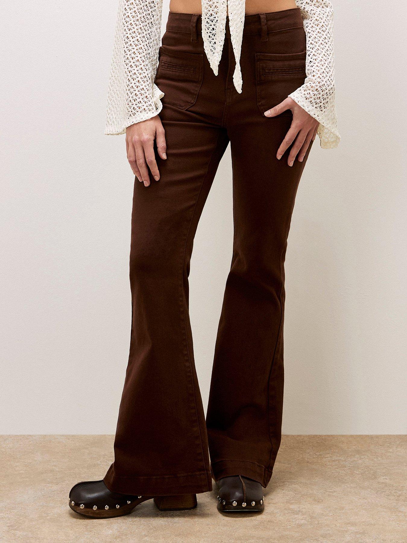 Image 1 of 6 of Apricot Lara Flare Jean - Brown