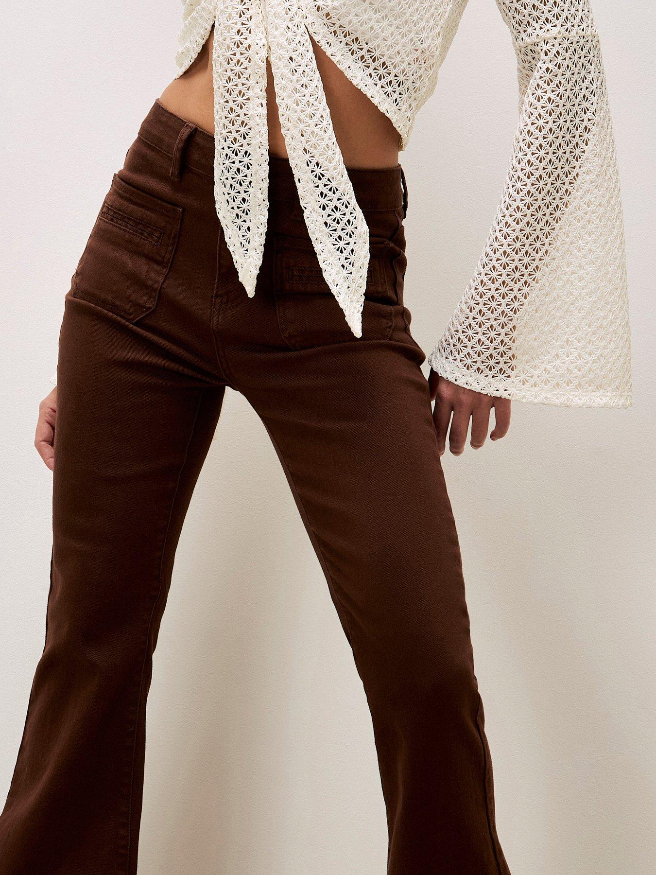 Image 4 of 6 of Apricot Lara Flare Jean - Brown