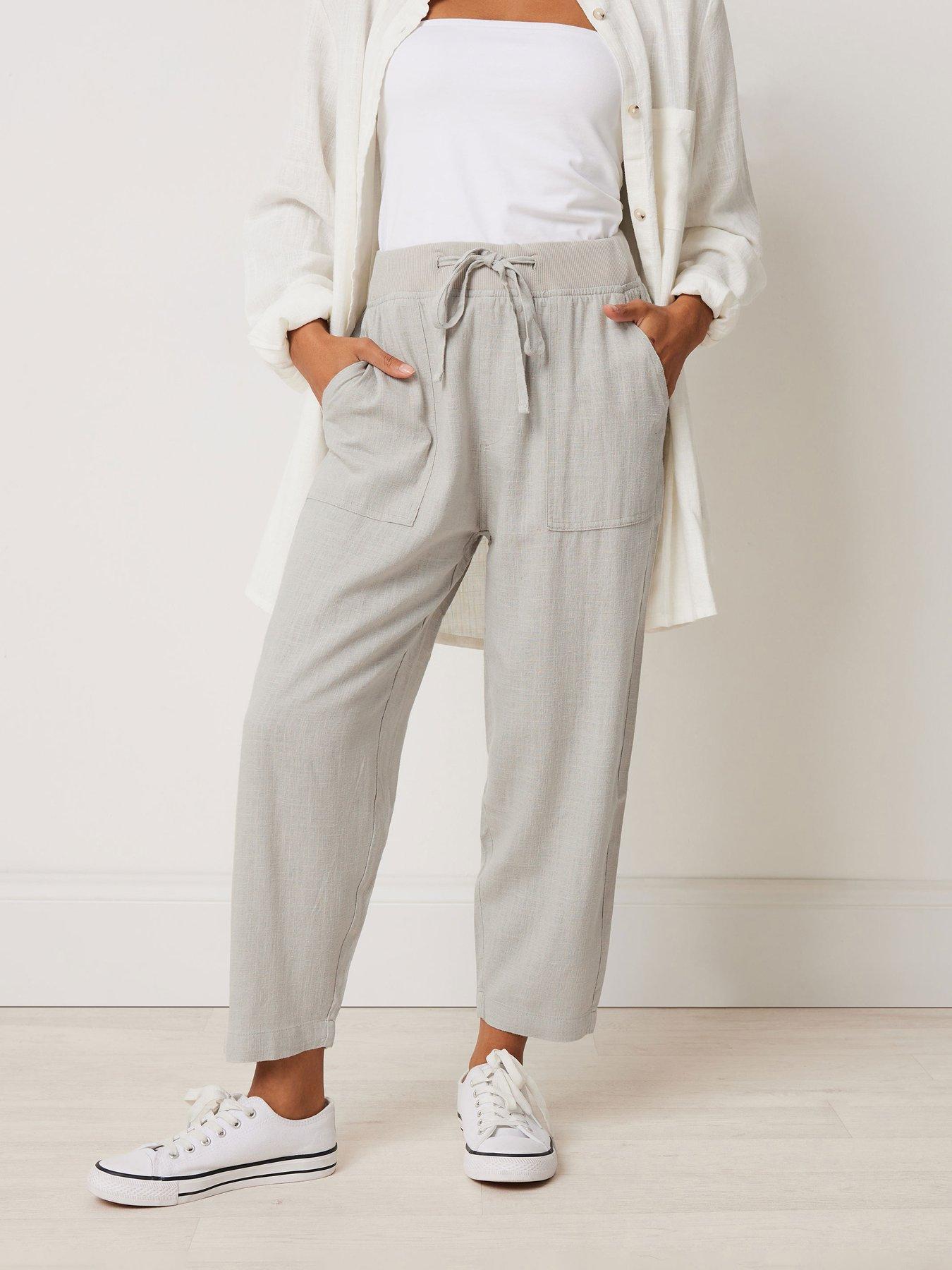 undefined Petite Linen Crop Jogger