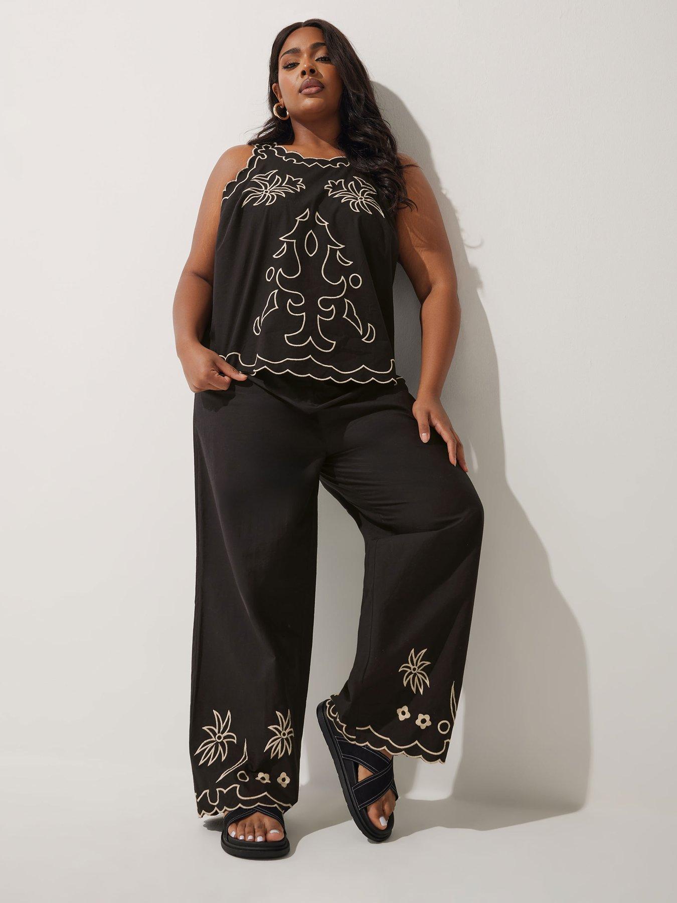 Image 3 of 4 of Yours Curve Embroidered Stitch Vest
