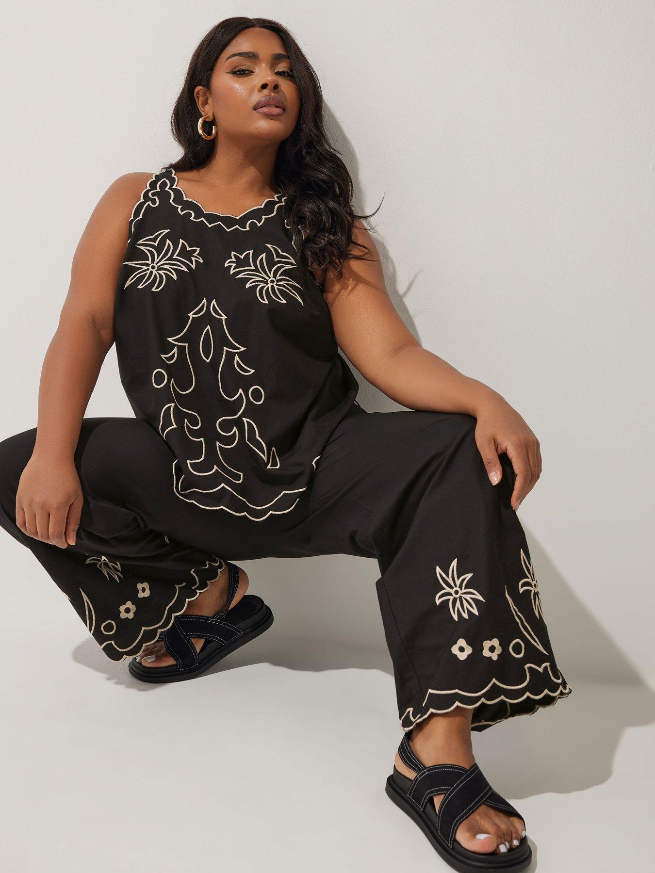 Image 4 of 4 of Yours Curve Embroidered Stitch Vest