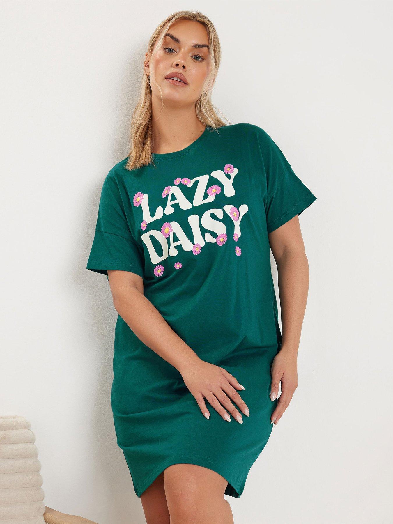 Image 4 of 4 of Yours Curve 2 Pack Lazy Daisy Sleeptee