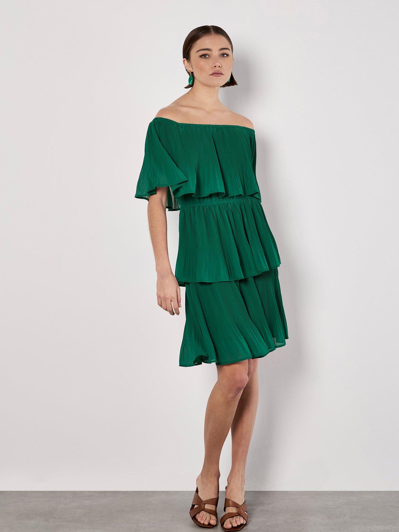slim fit dress slacks Back bardot dress TEAL main image 0