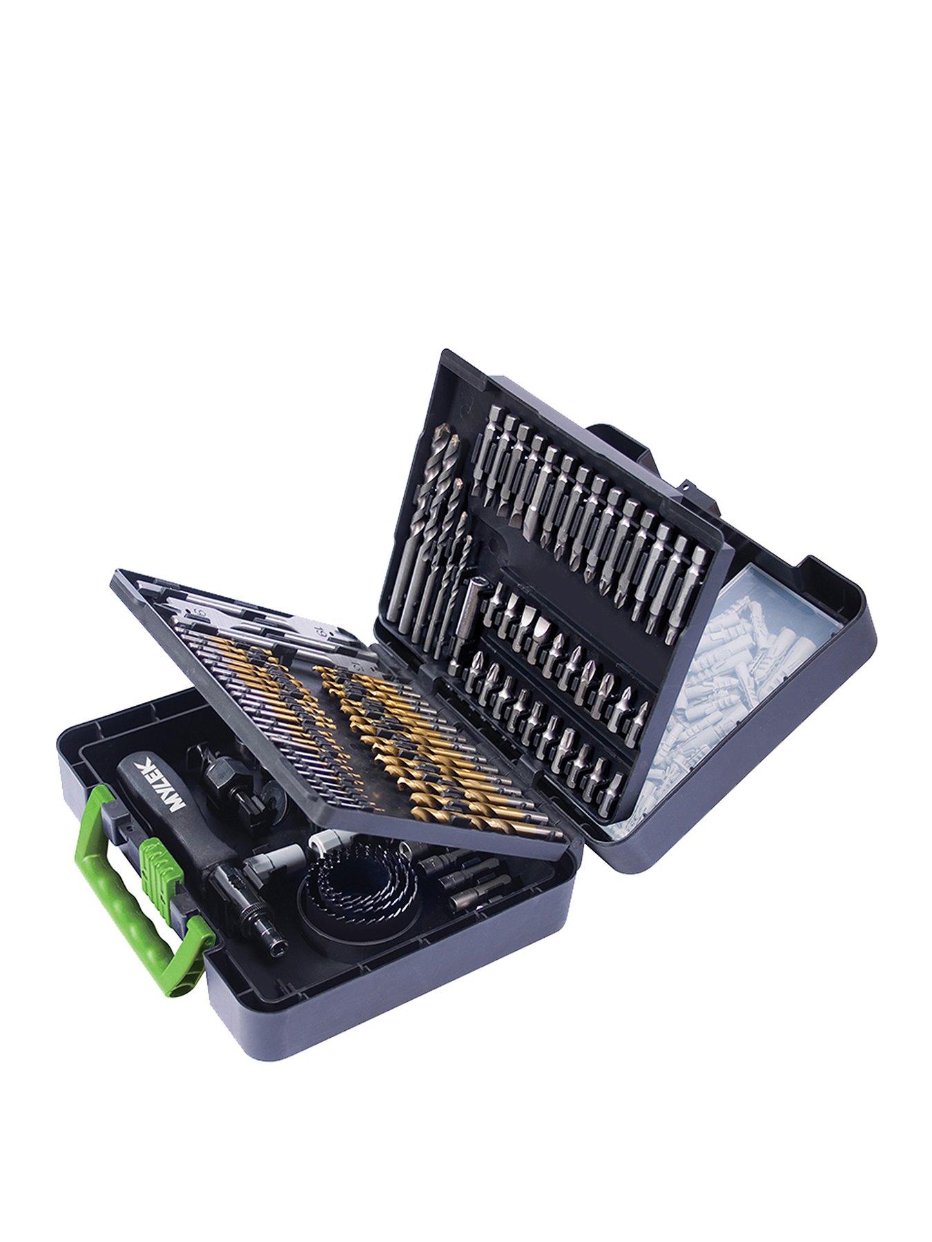 undefined MYLEK 204 Piece Drill Bit And Screwdriver Accessory Set - HSS, Cobalt, High Speed for Use on Wood, Masonry, Metal, Plastic  &  More - With Storage Case