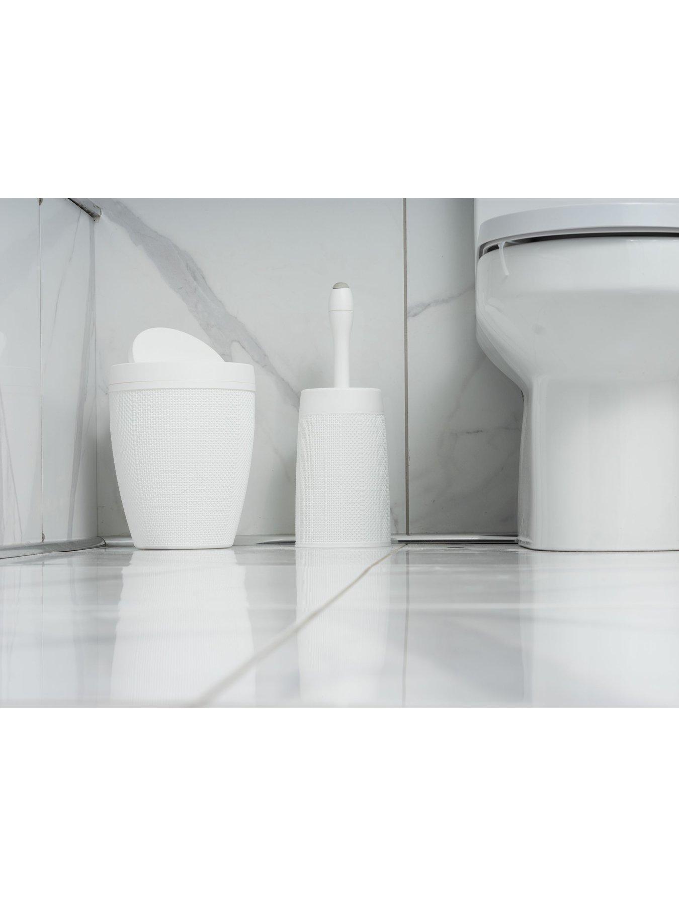 Image 6 of 6 of Addis Hessian Dispensing Toilet Brush with Holder &ndash; White