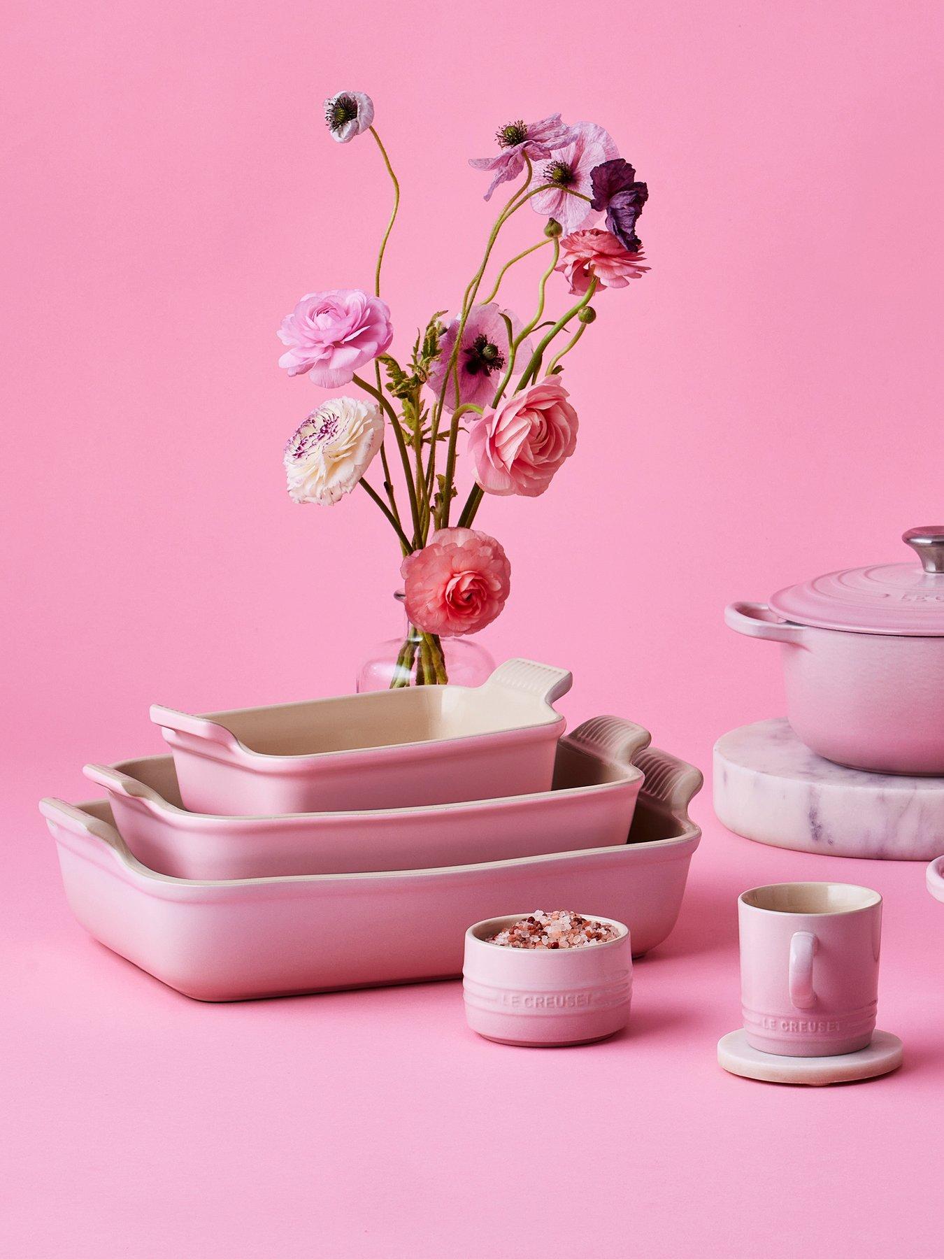 Image 1 of 5 of Le Creuset Heritage Stoneware 26 cm Deep Rectangular Dish - Pink