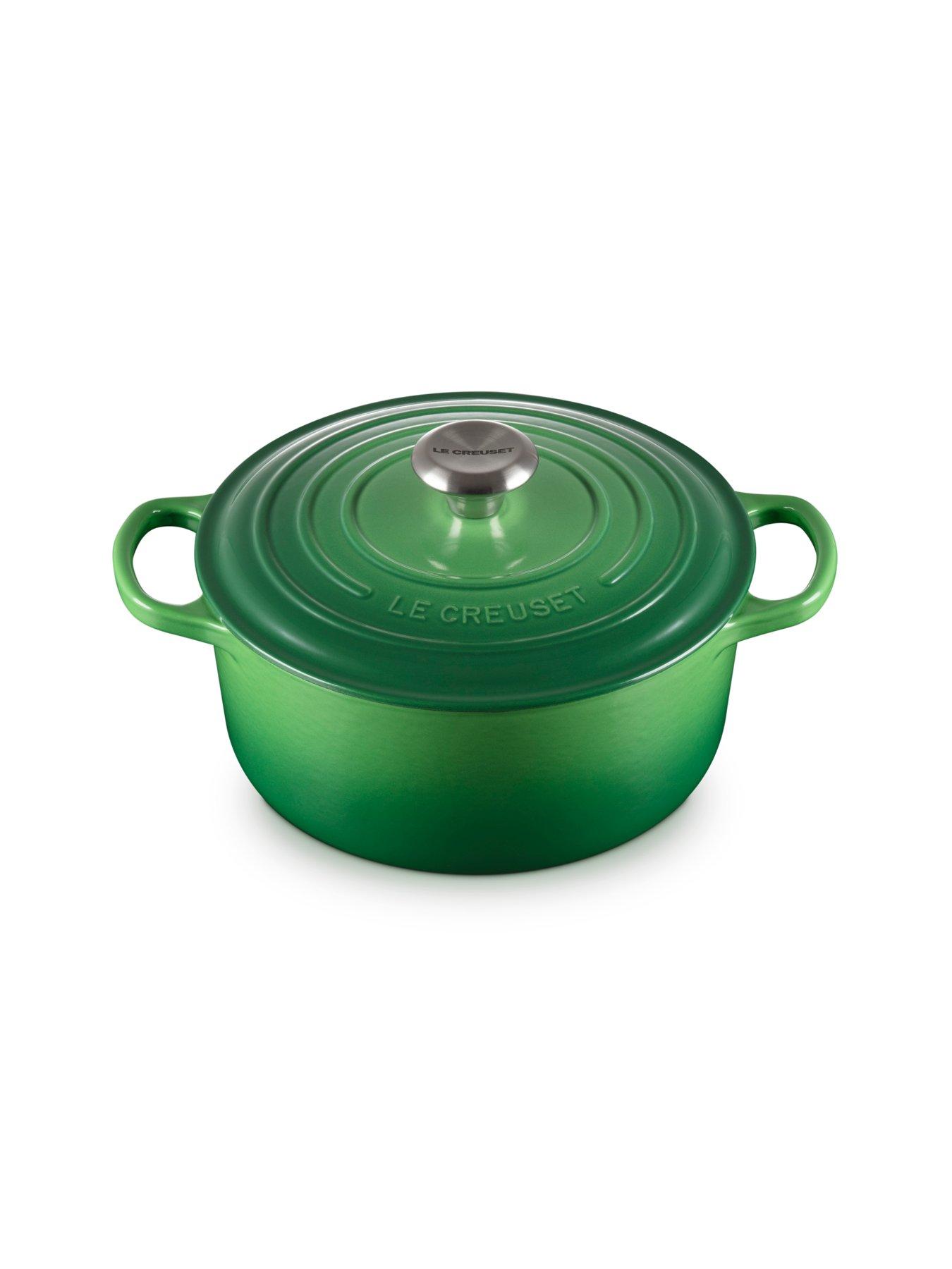 Image 3 of 7 of Le Creuset Cast Iron Round 24 cm Casserole in Green