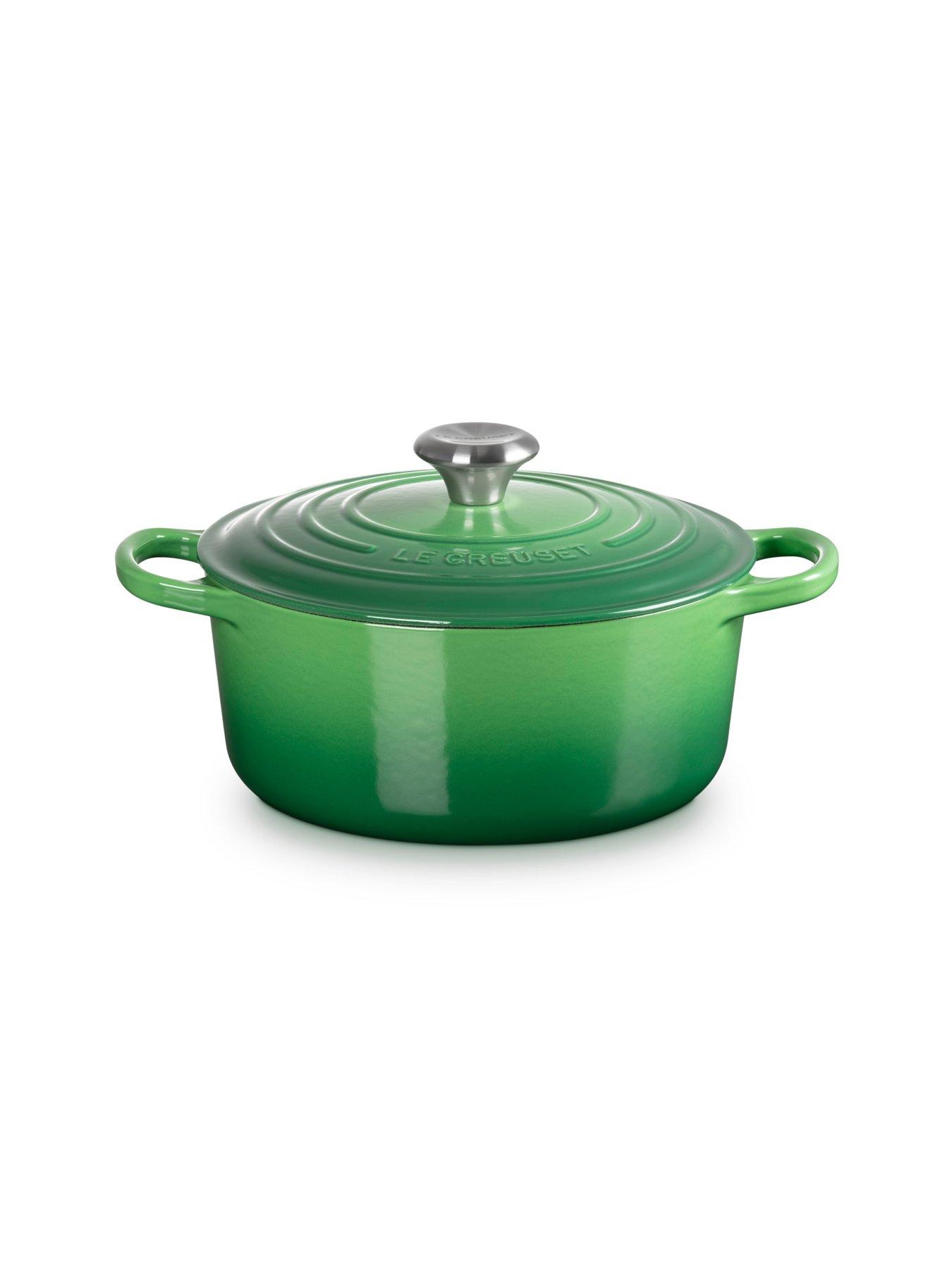 Image 4 of 7 of Le Creuset Cast Iron Round 24 cm Casserole in Green