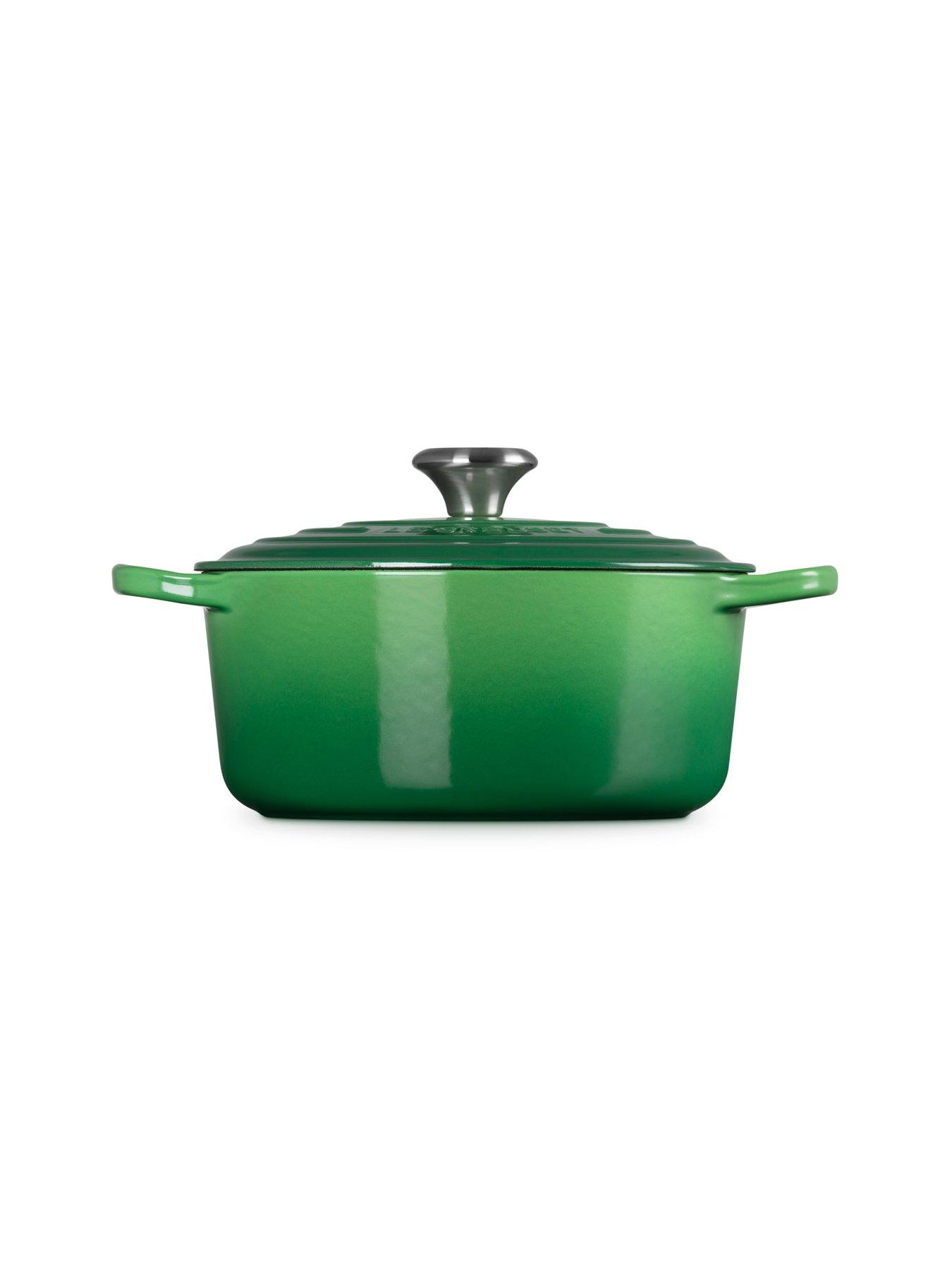 Image 5 of 7 of Le Creuset Cast Iron Round 24 cm Casserole in Green