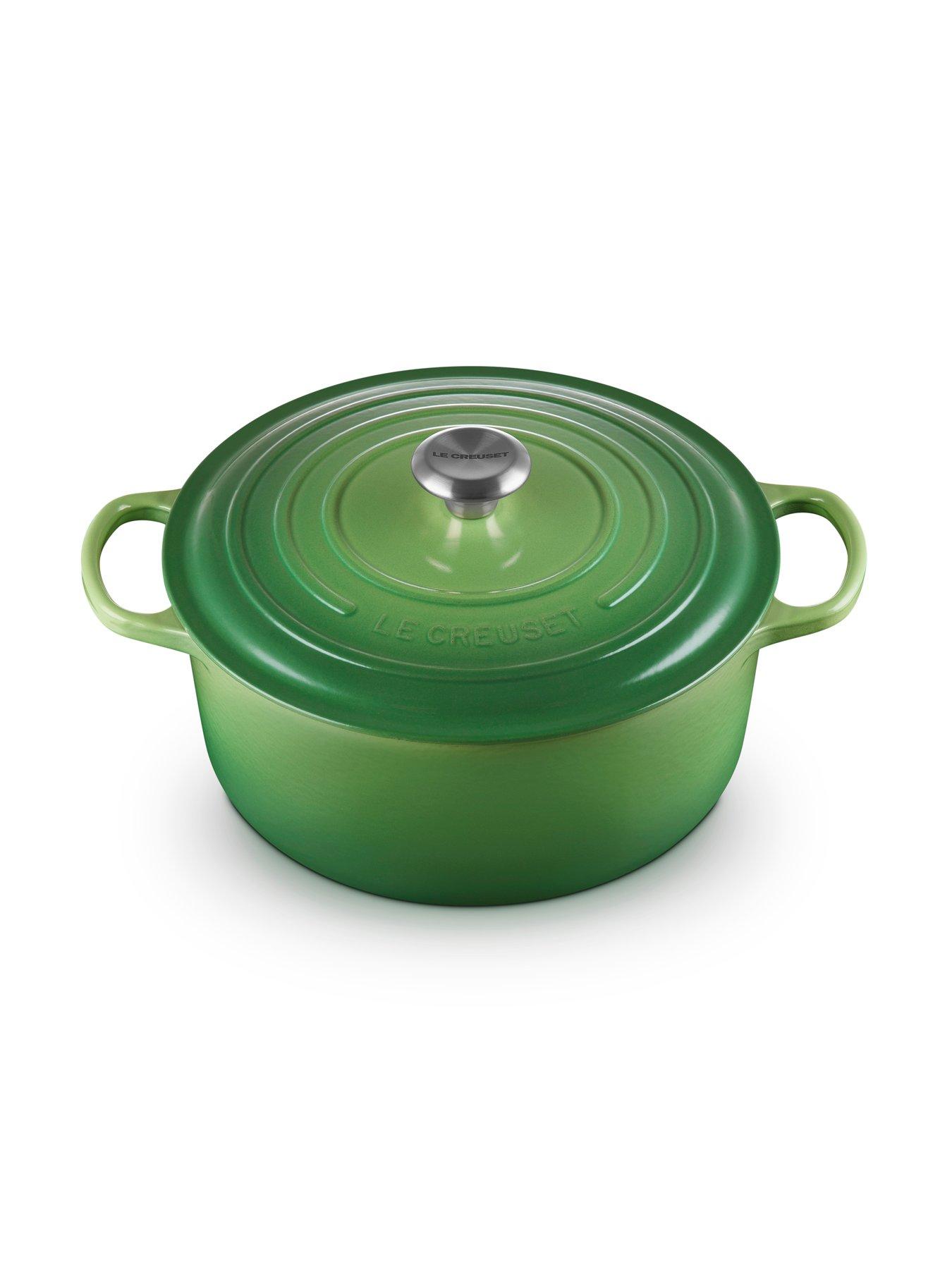 Image 3 of 7 of Le Creuset Cast Iron Round 28 cm Casserole in Green