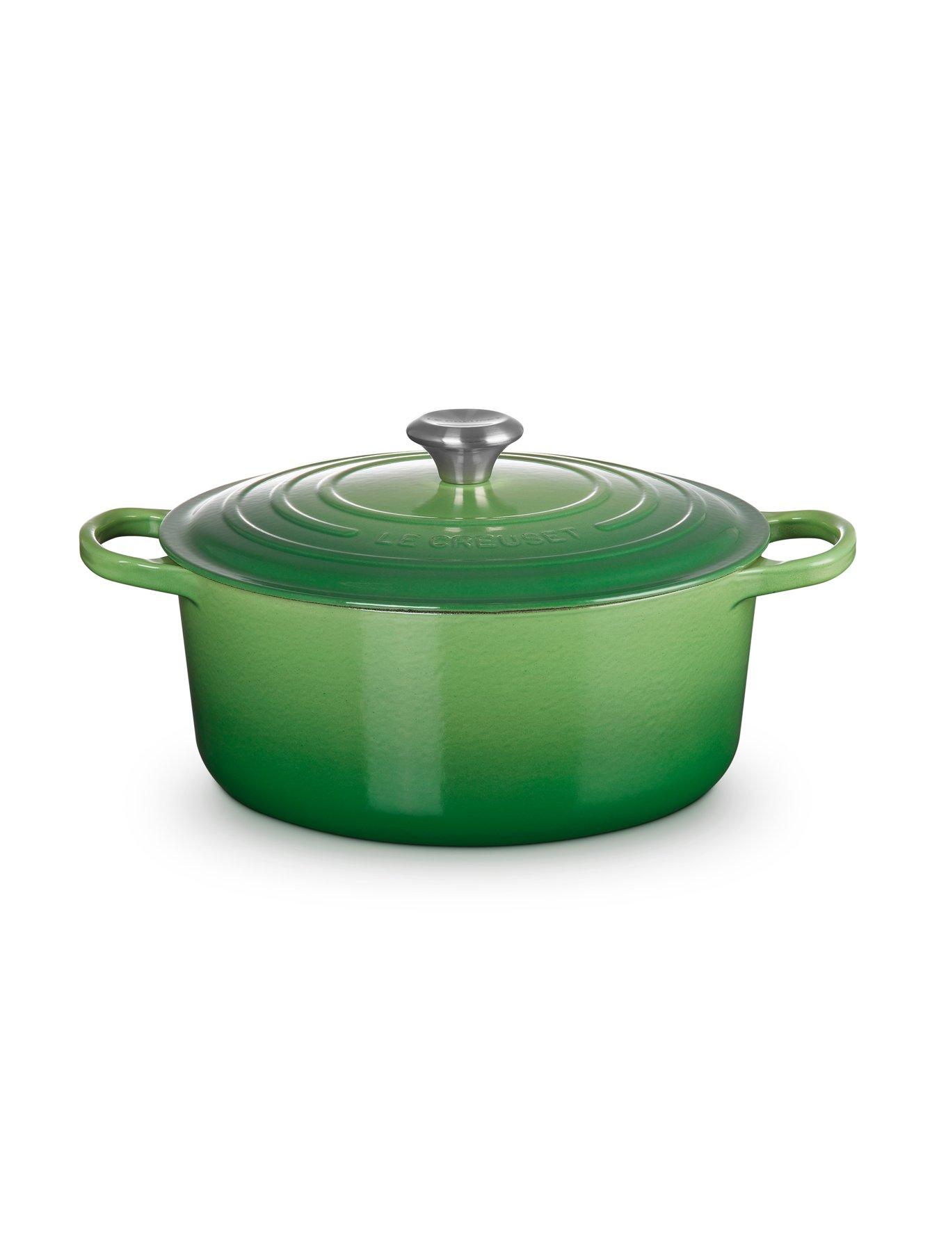 Image 4 of 7 of Le Creuset Cast Iron Round 28 cm Casserole in Green