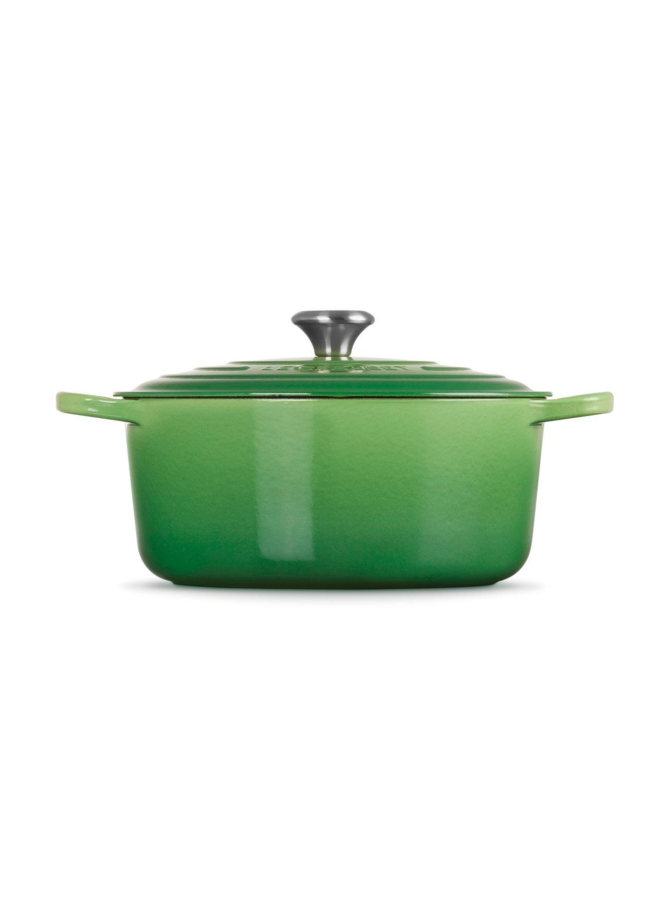 Image 5 of 7 of Le Creuset Cast Iron Round 28 cm Casserole in Green